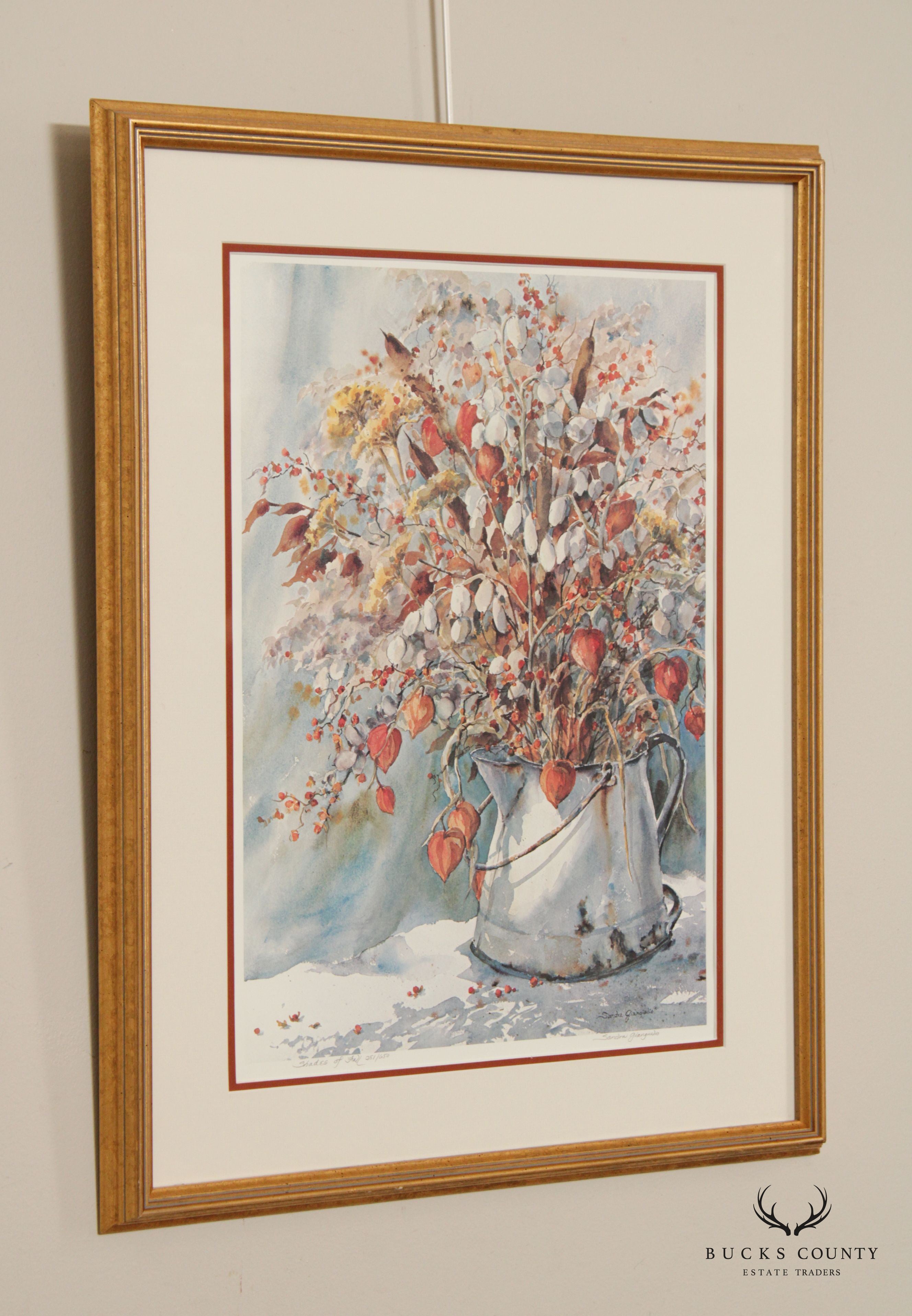 Sandra Giangiulio 'Shades of Fall' Watercolor Lithograph Print