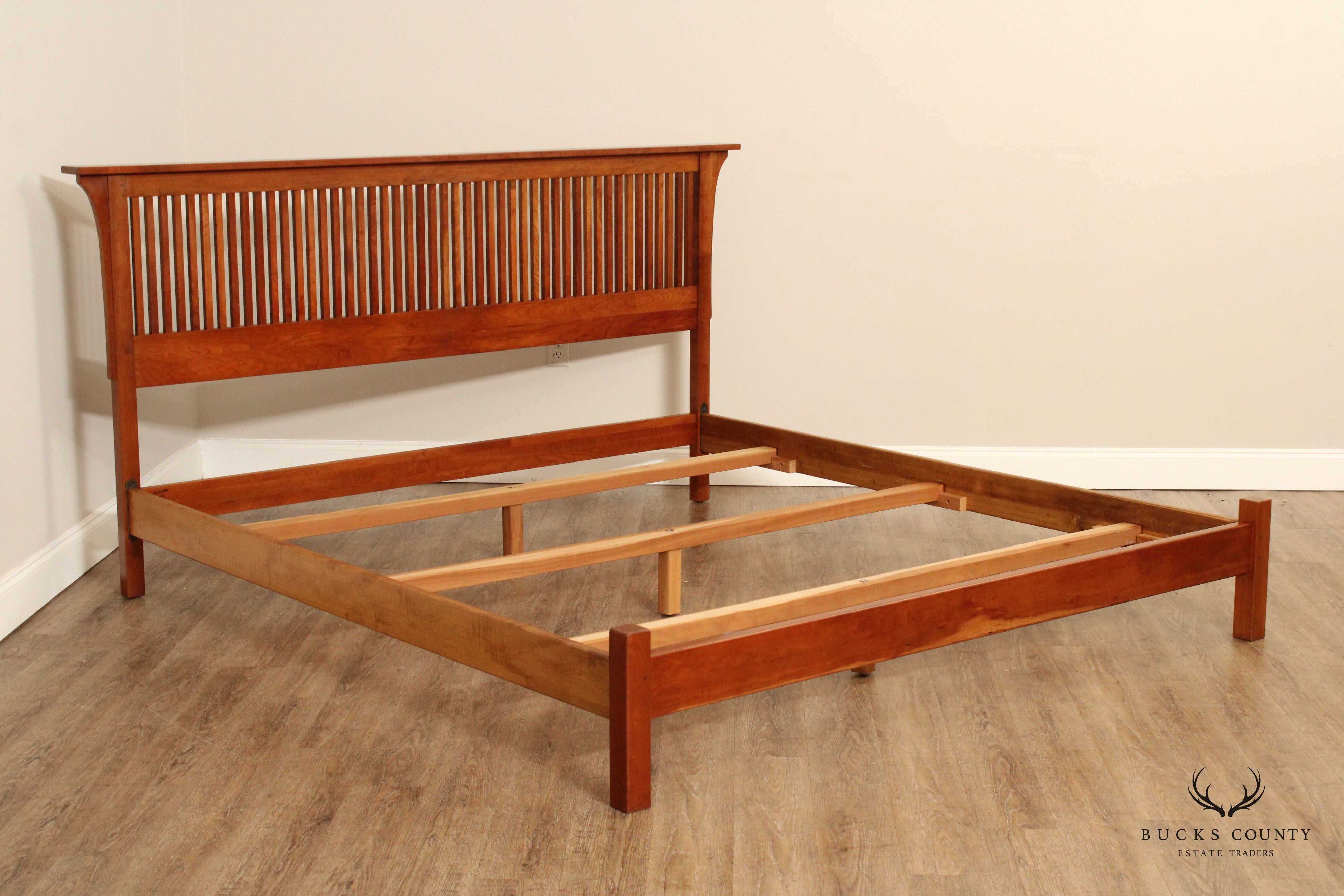 Stickley Mission Collection King Size Cherry Spindle Bed