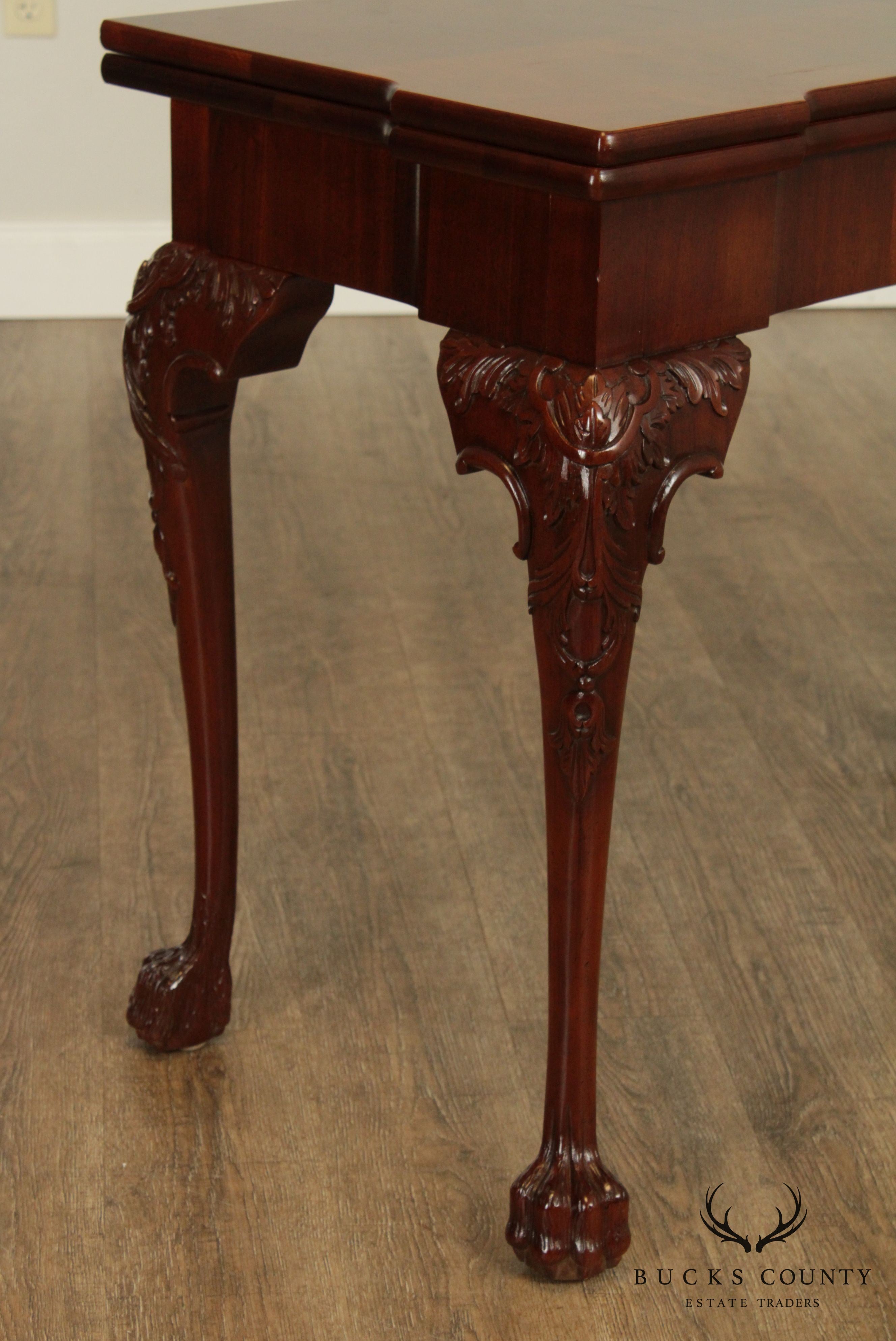 Chippendale Style Custom Quality Mahogany Game Table