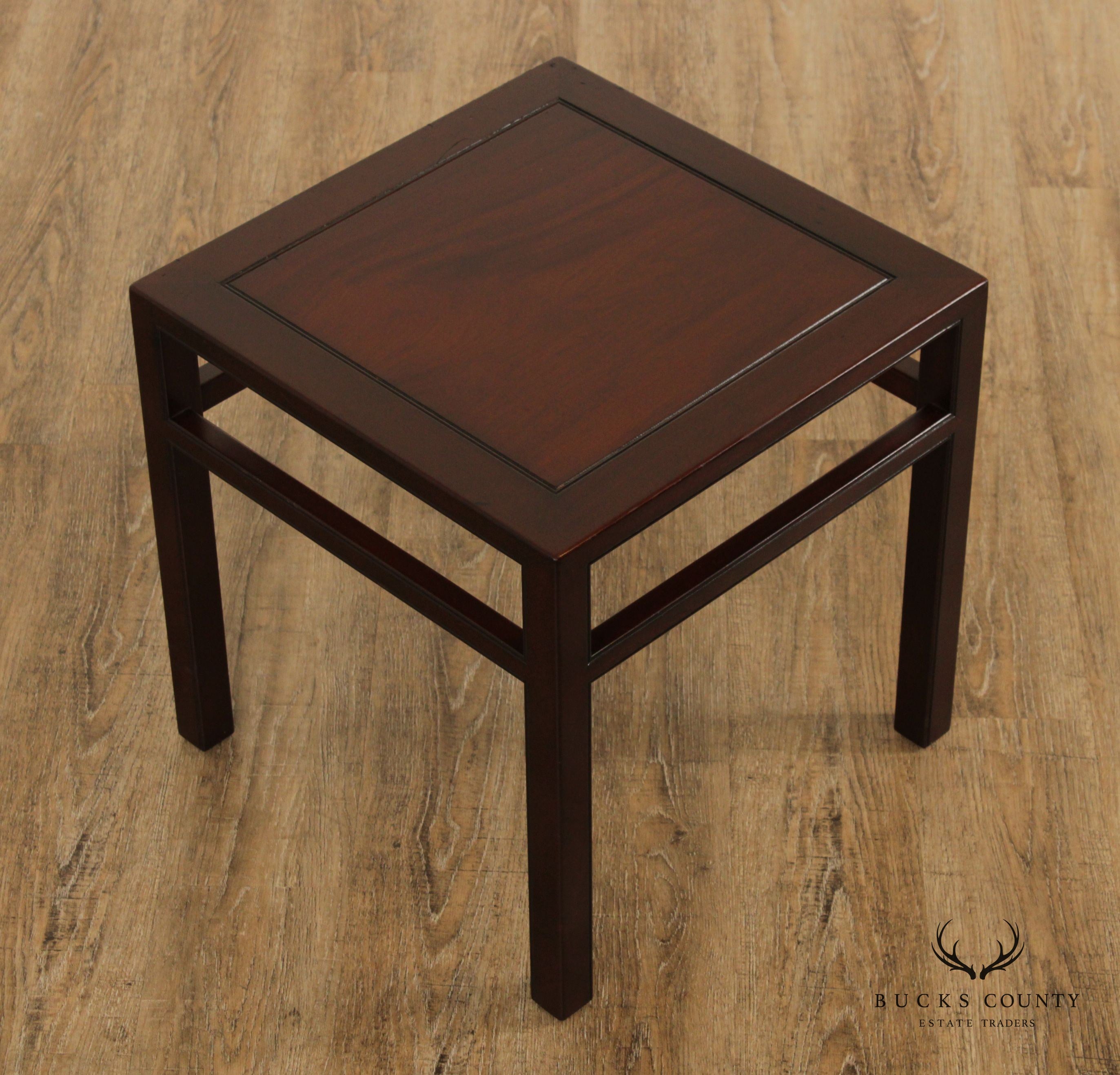 Saybolt Cleland Ming Style Square Mahogany End Table