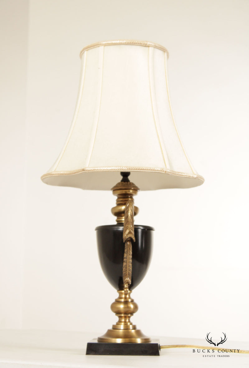 Neoclassical Style Urn Table Lamp with Silk Shade