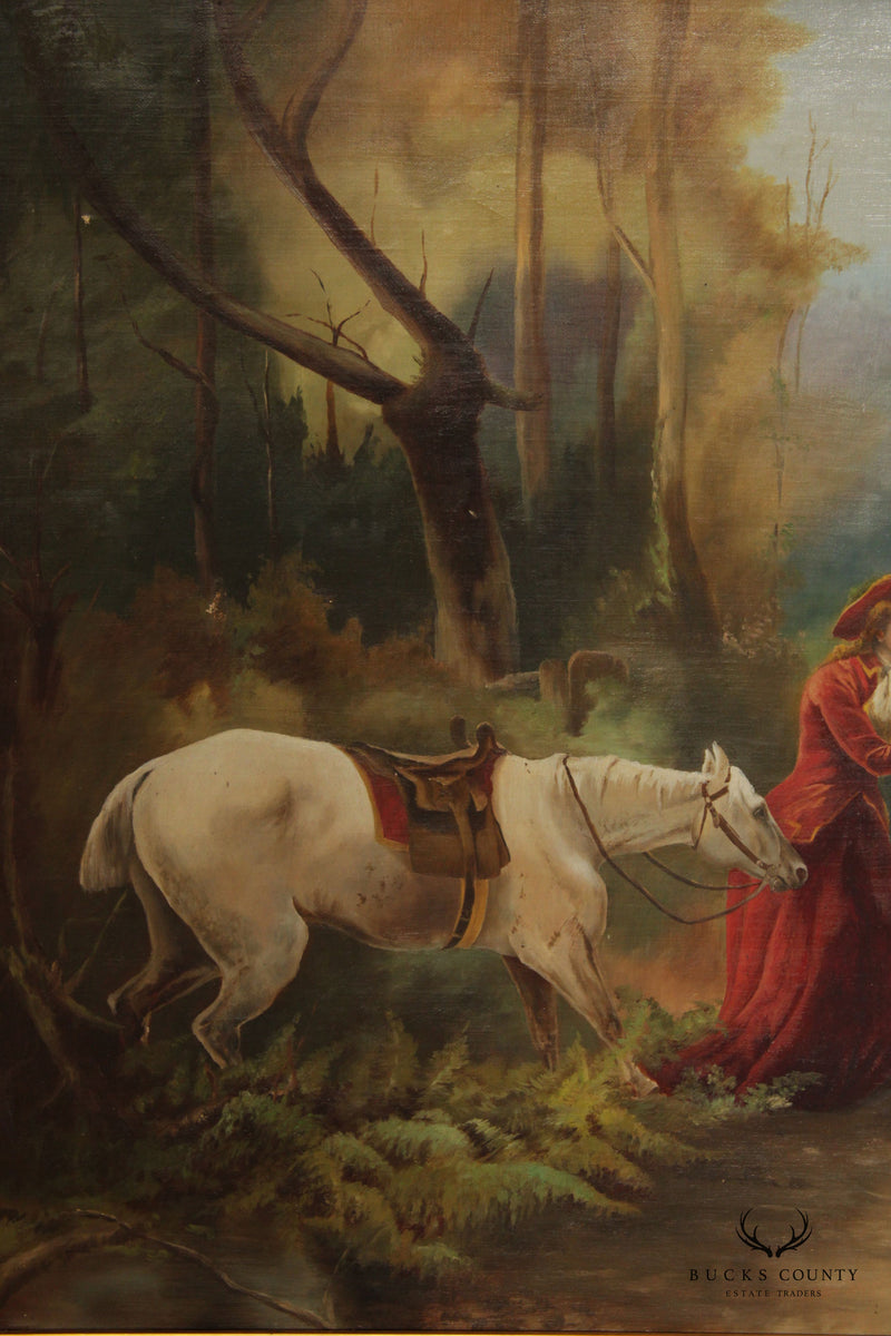 Antique 'Dueling Scene' Original Oil Painting, After Laslett John Pott