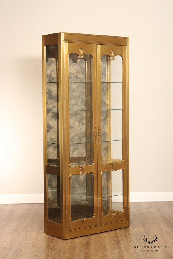 Mastercraft Hollywood Regency Glass and Brass Display Cabinet