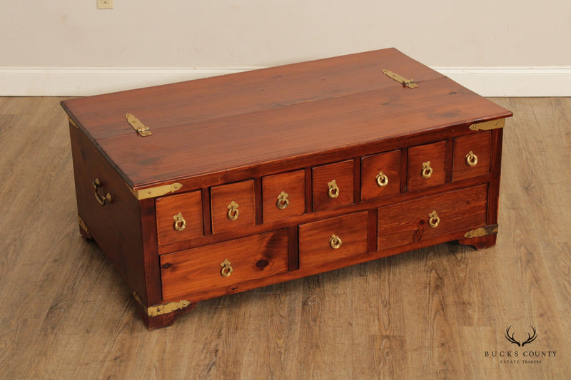 Campaign Style Pine Apothecary Storage Coffee Table