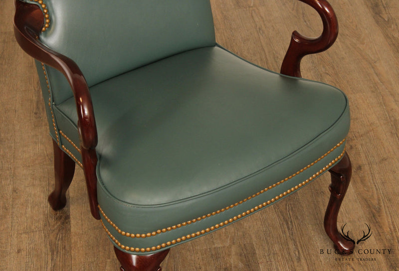 Leathercrafts Queen Anne Style Leather Armchair