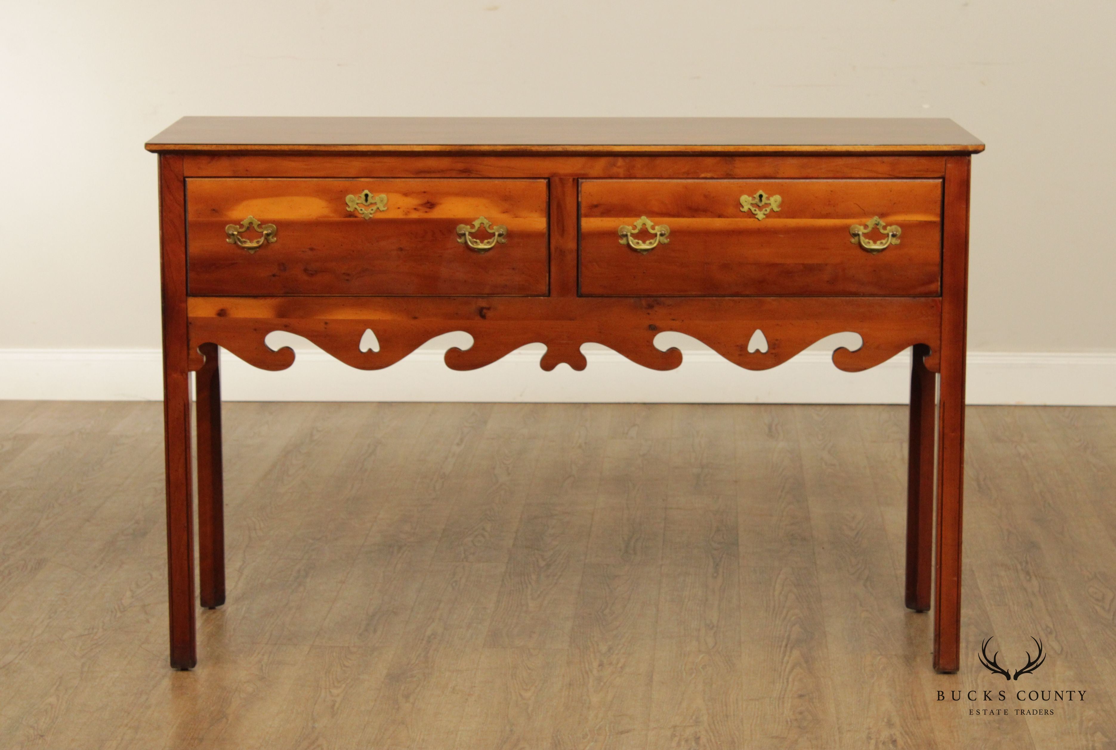 Wright Table Company George III Style Yew Wood Two-Drawer Sideboard