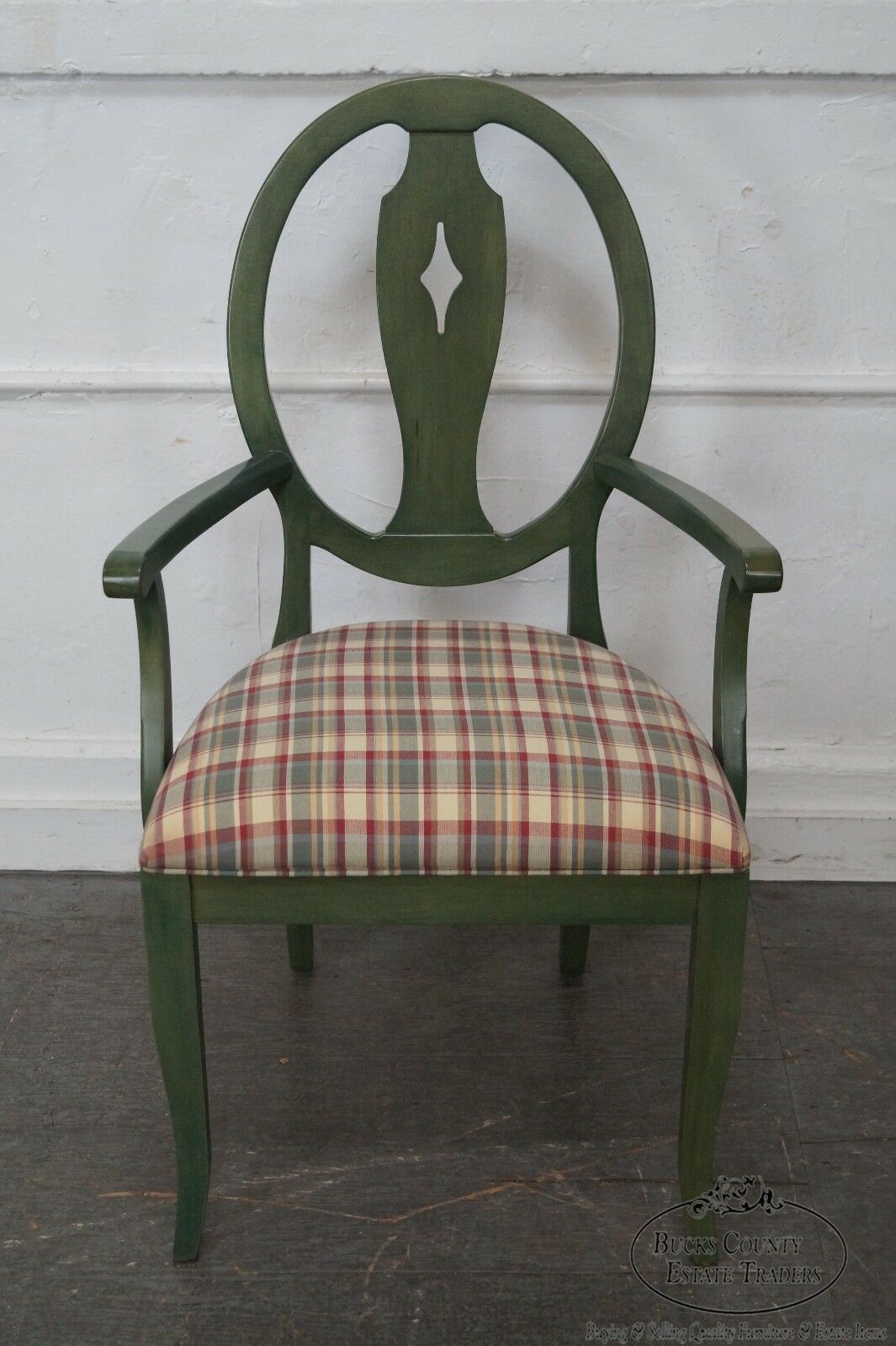 Ethan Allen Country Colors Green Painted Arm Chair