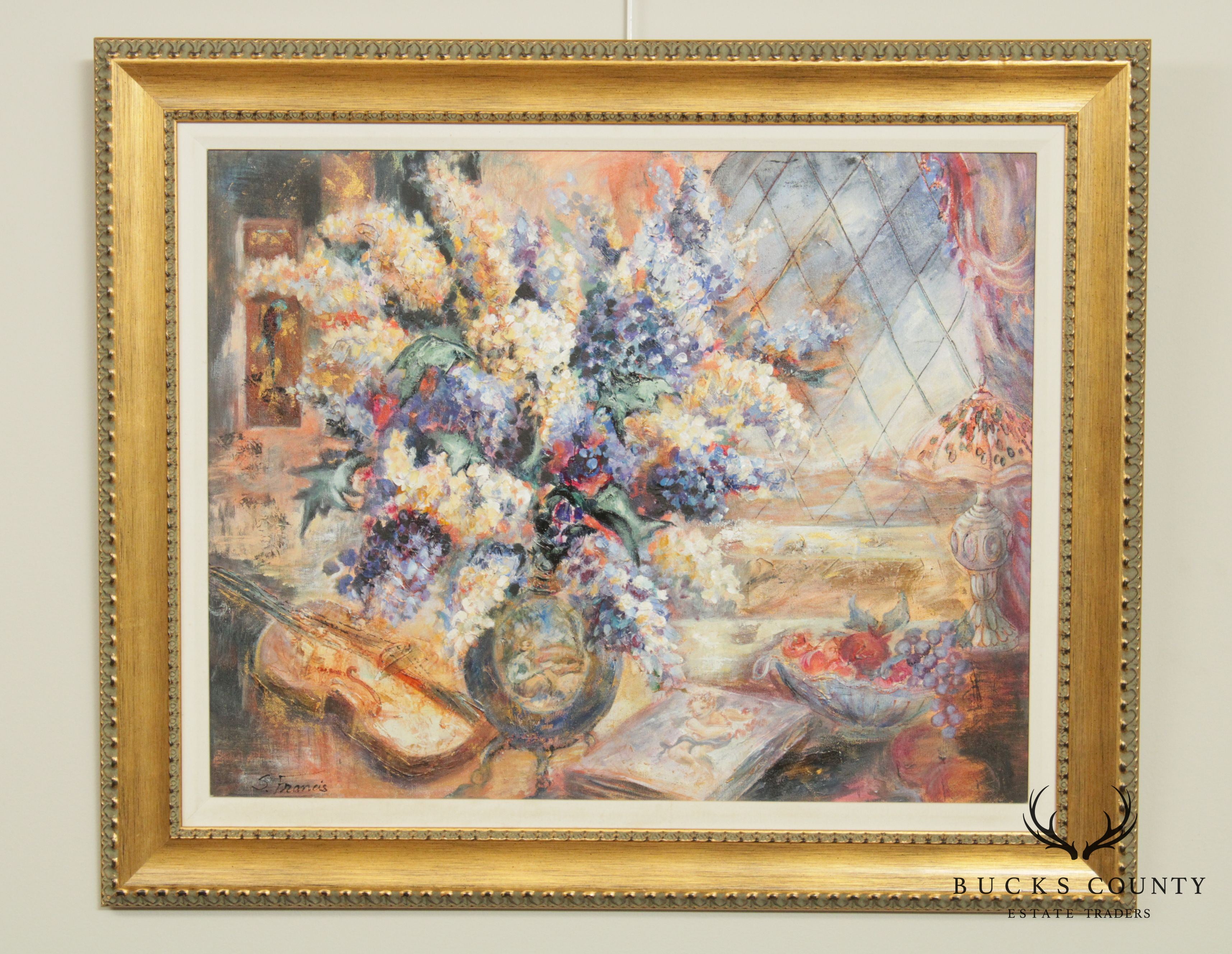 S. Francis Framed Still Life Oil Painting, Flowers