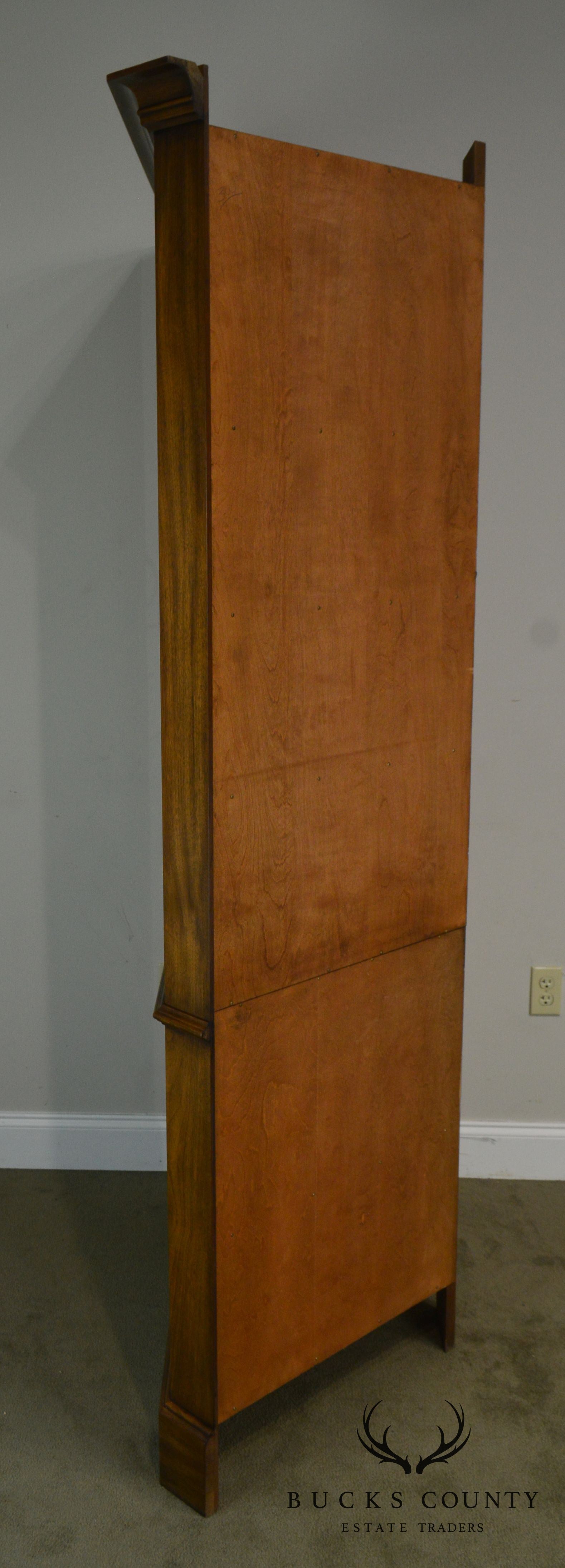 Henkel Harris Solid Walnut Large 12 Pane Corner Cabinet Circa 1994