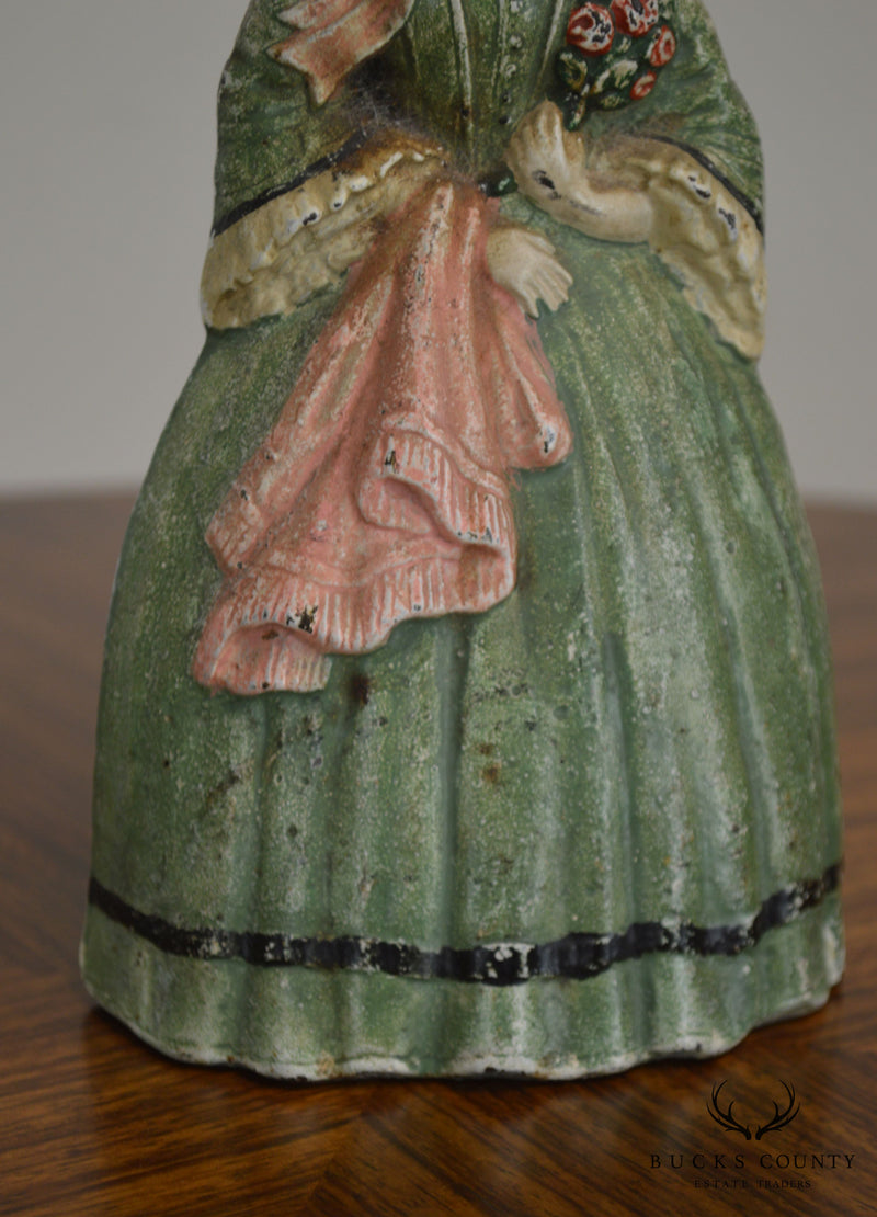 Colonial Dame Cast Iron Door Stop Attributed to Albany Co.