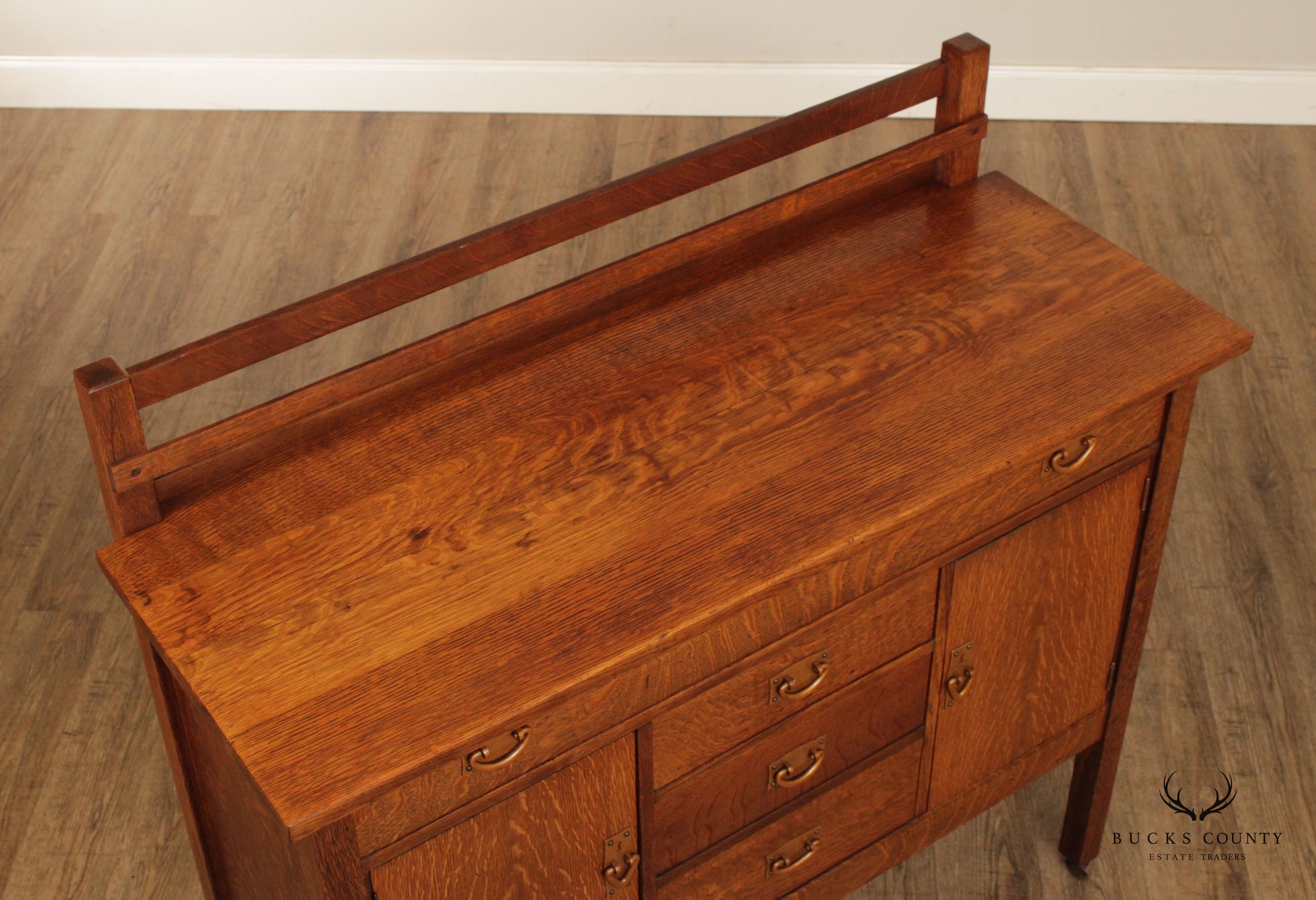 Gustav Stickley Antique Arts and Crafts Oak Sideboard