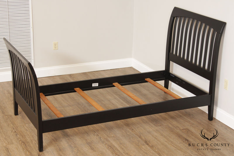 Ethan Allen American Impressions Black Painted Twin Sleigh Bed