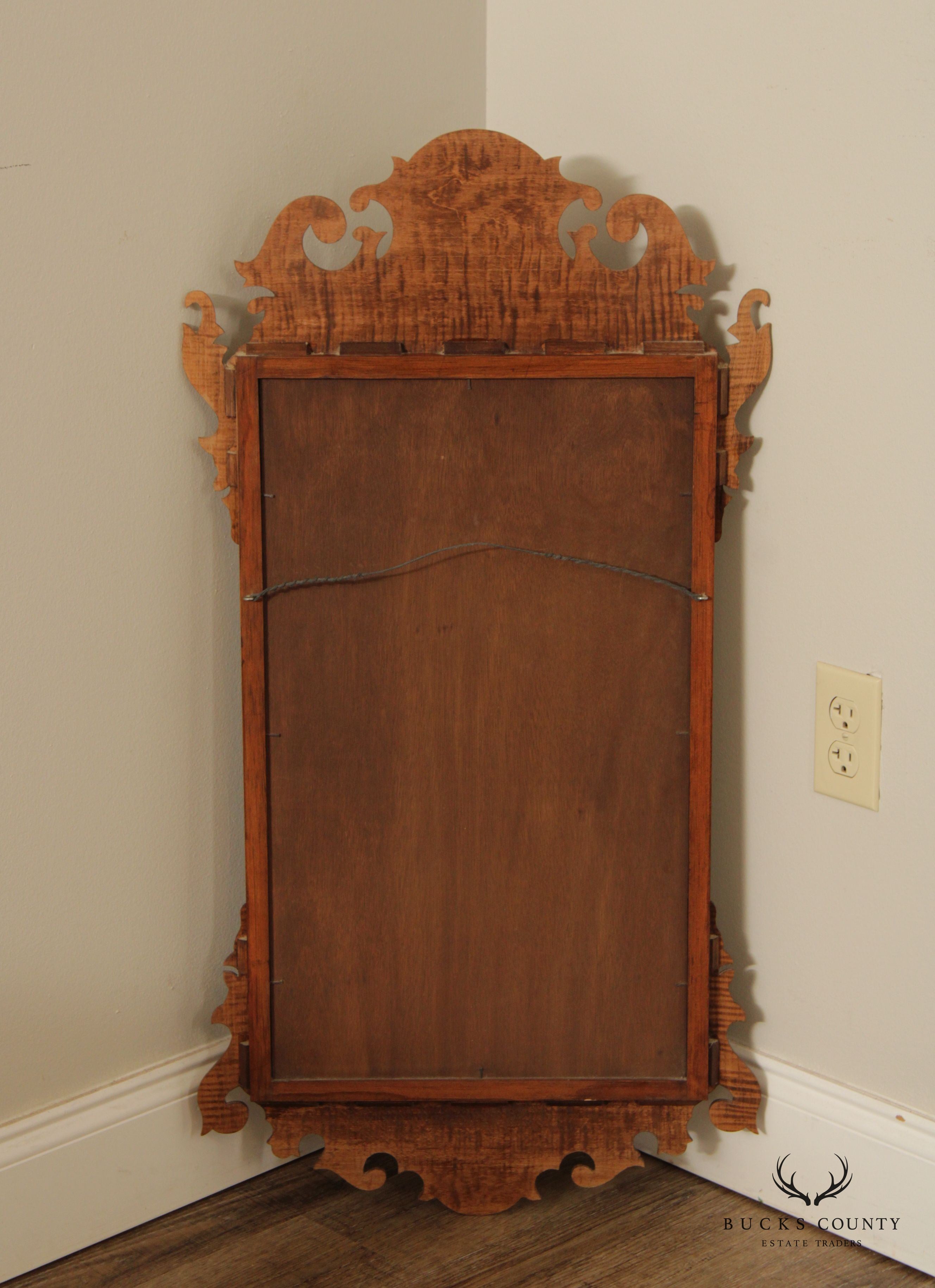 Chippendale Style Custom Quality Tiger Maple Wall Mirror