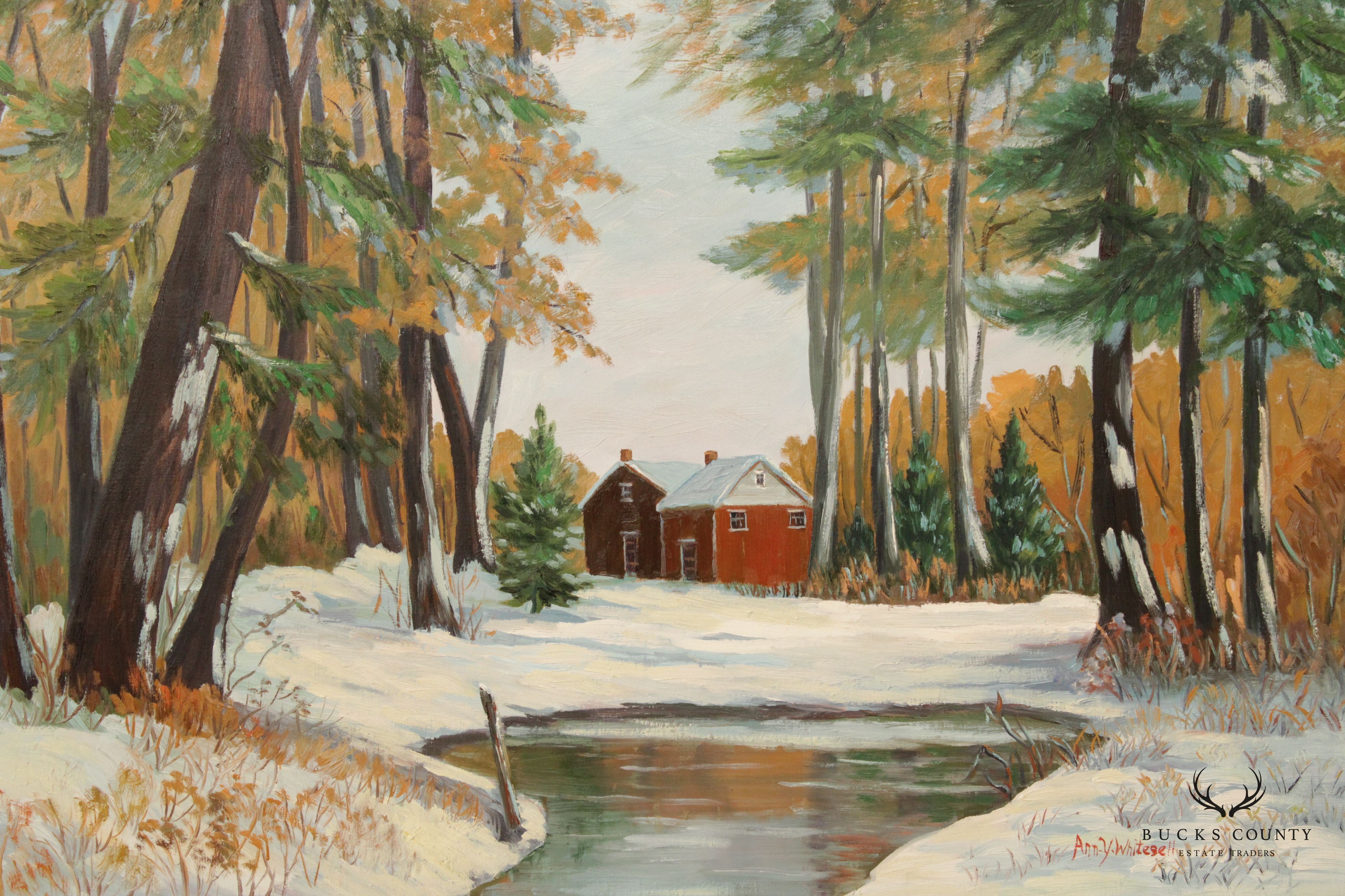 Ann Yost Whitesell 'Winter Reflections' Original Oil Painting