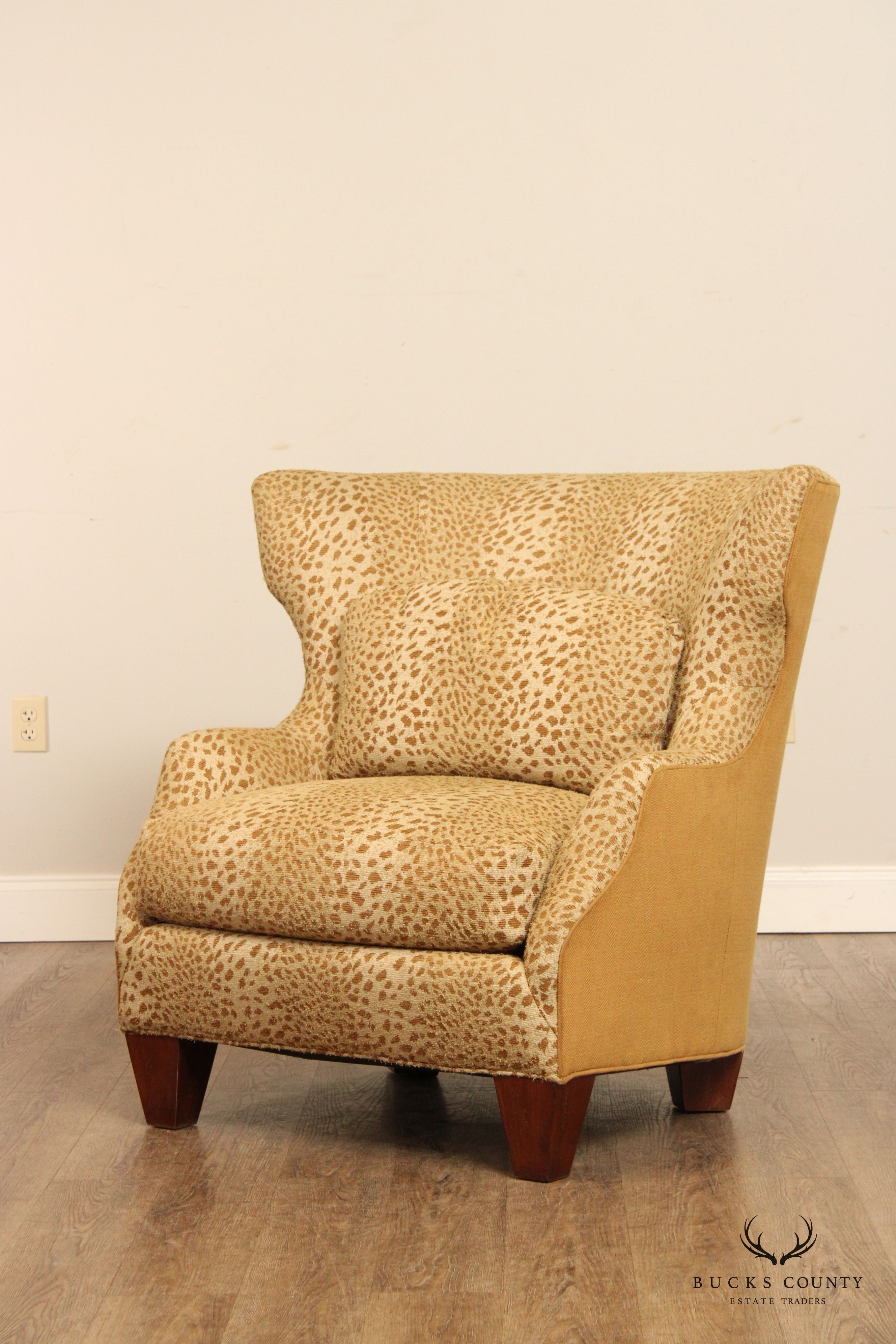 Hickory White Leopard Print Upholstered Club Chair