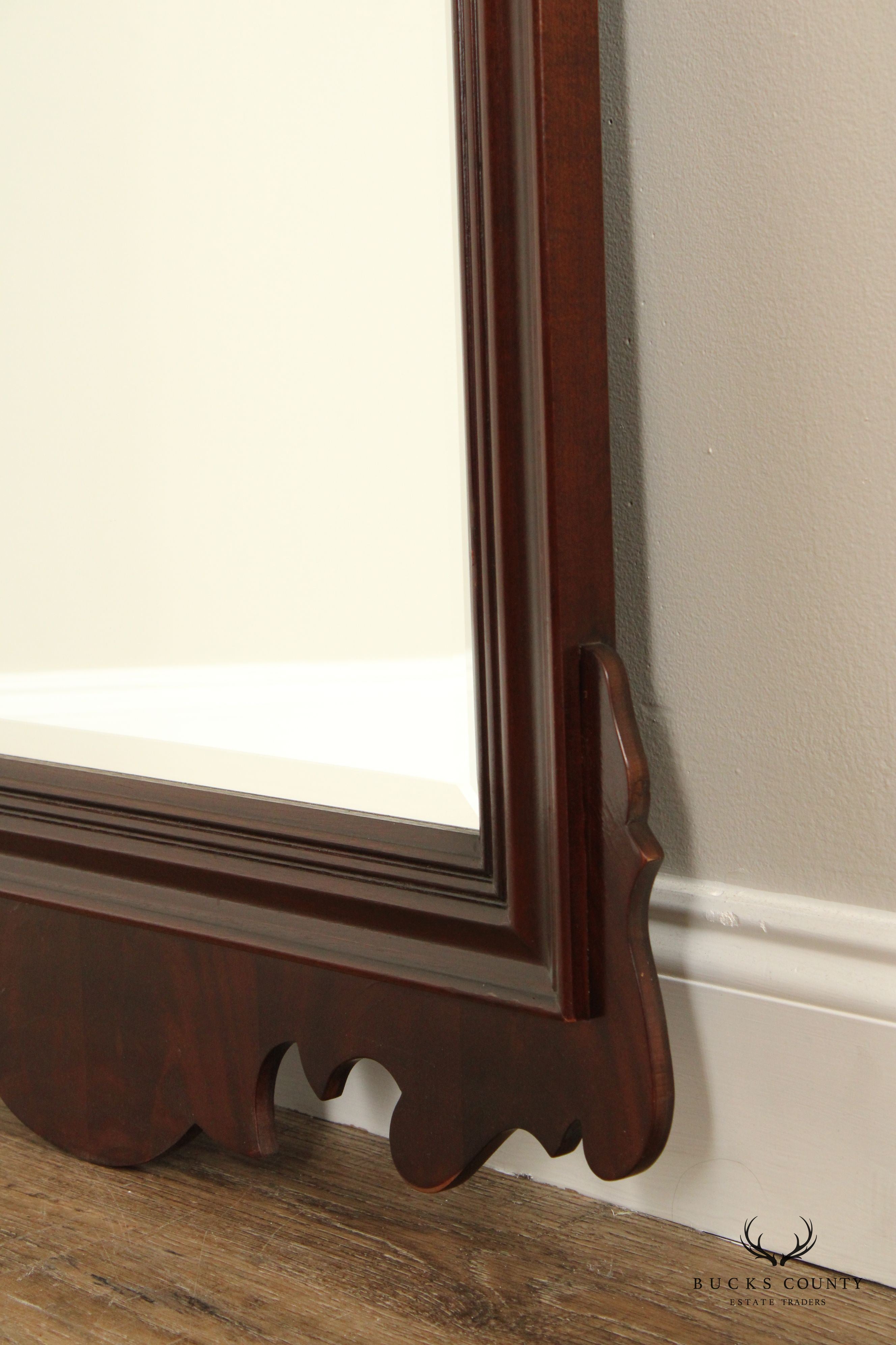 Councill Craftsmen Chippendale Style Mahogany Beveled Wall Mirror