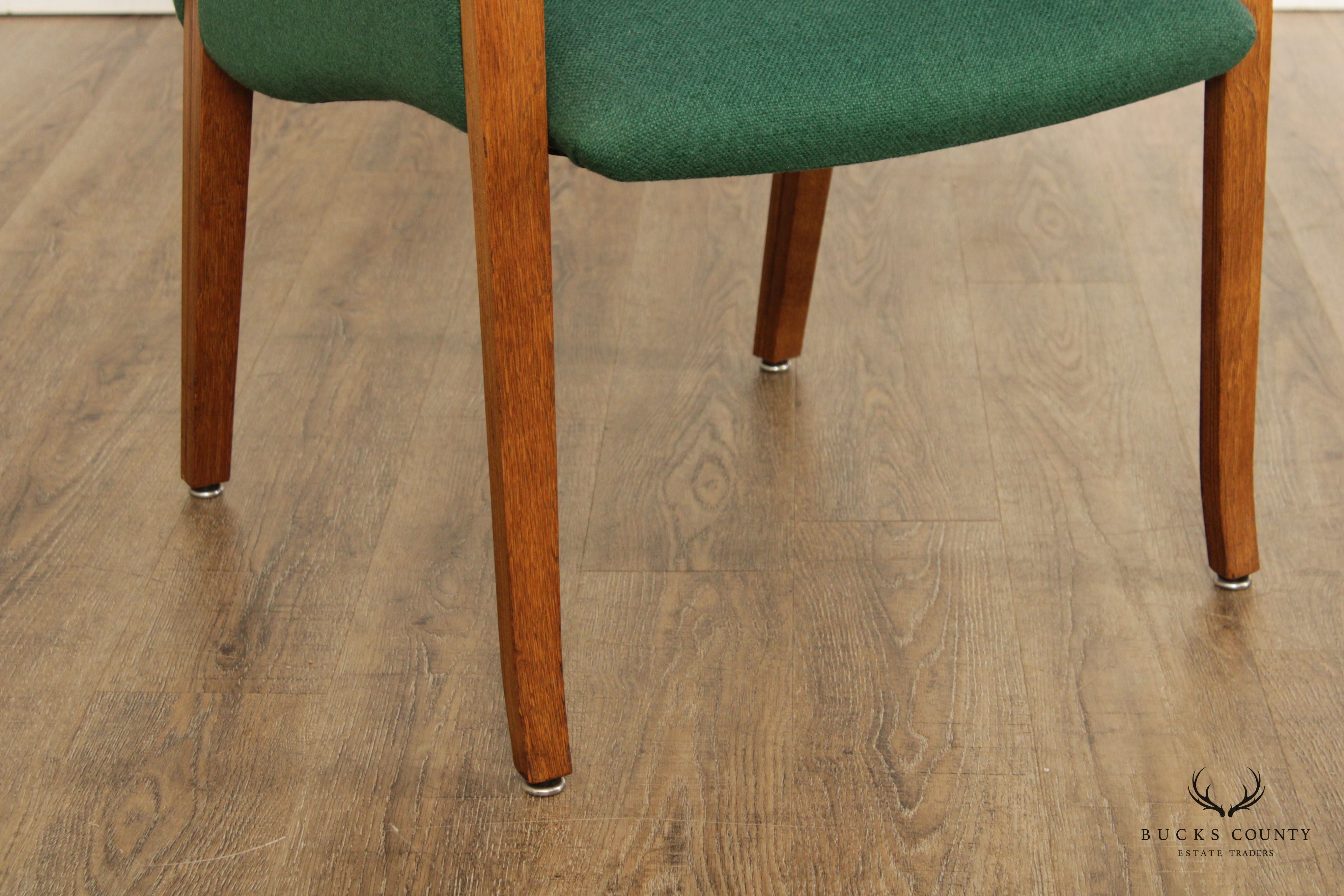 Bill Stephens Style Pair Oak Bentwood Arm Chairs