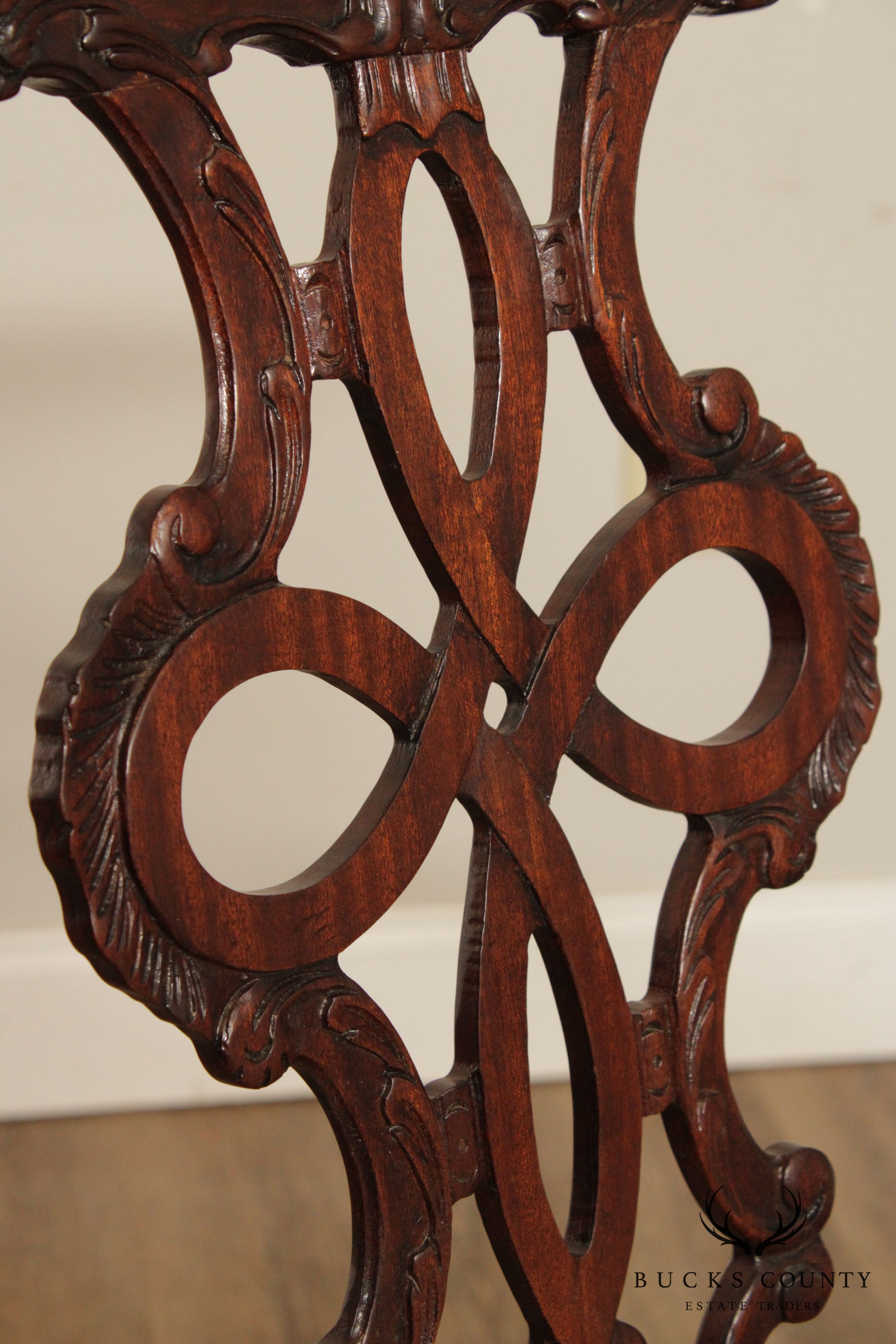 Custom Quality Georgian Style Carved Mahogany Arm Chair