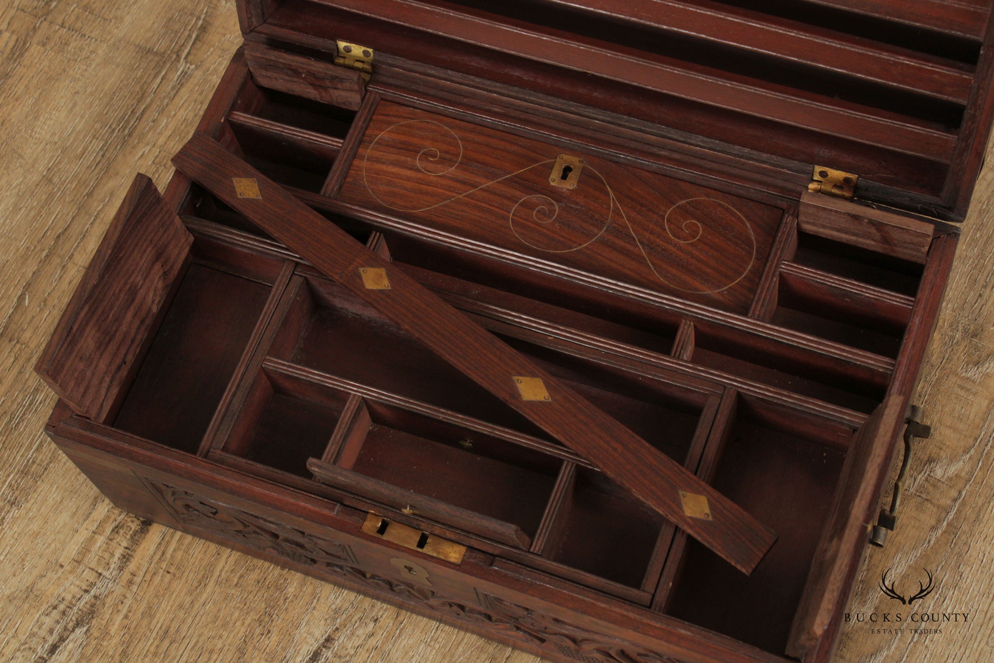 Antique 19th Century Anglo Indian Rosewood Travel Desk