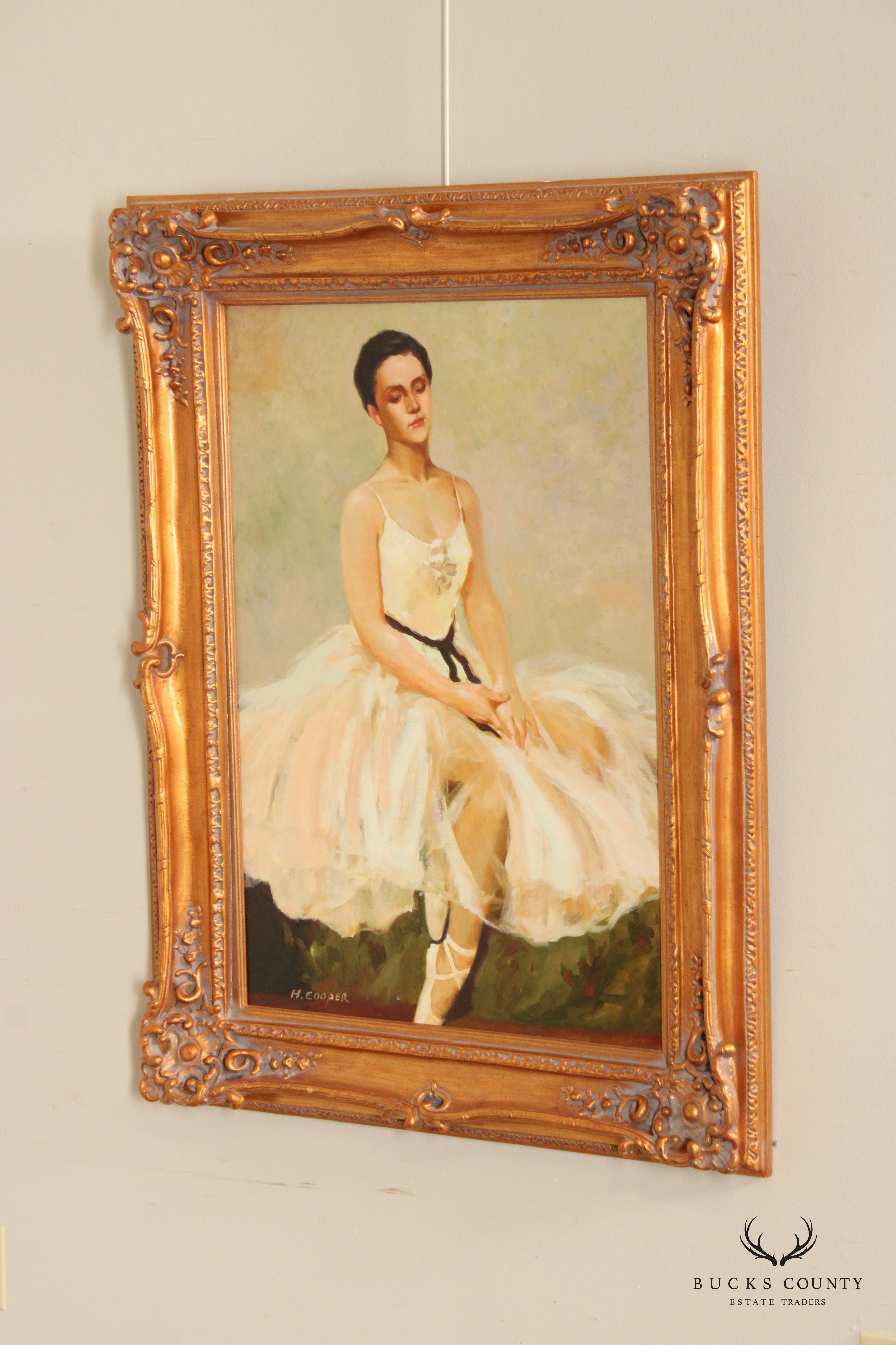 20th C. Portrait of 'Ballerina' Original Oil Painting, Signed ' H. Cooper'