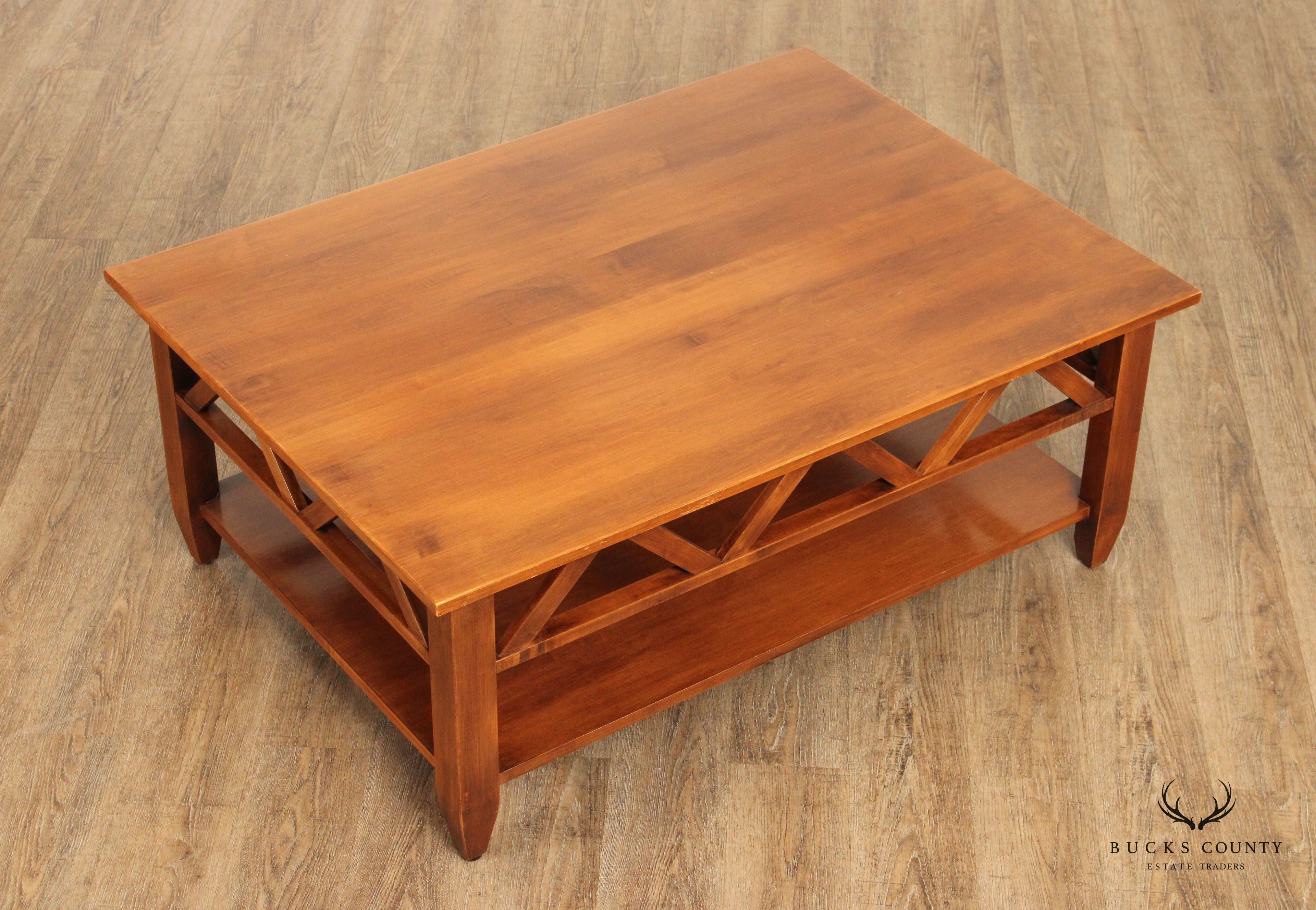 Ethan Allen 'Country Colors' Two-Tier Maple Coffee Table