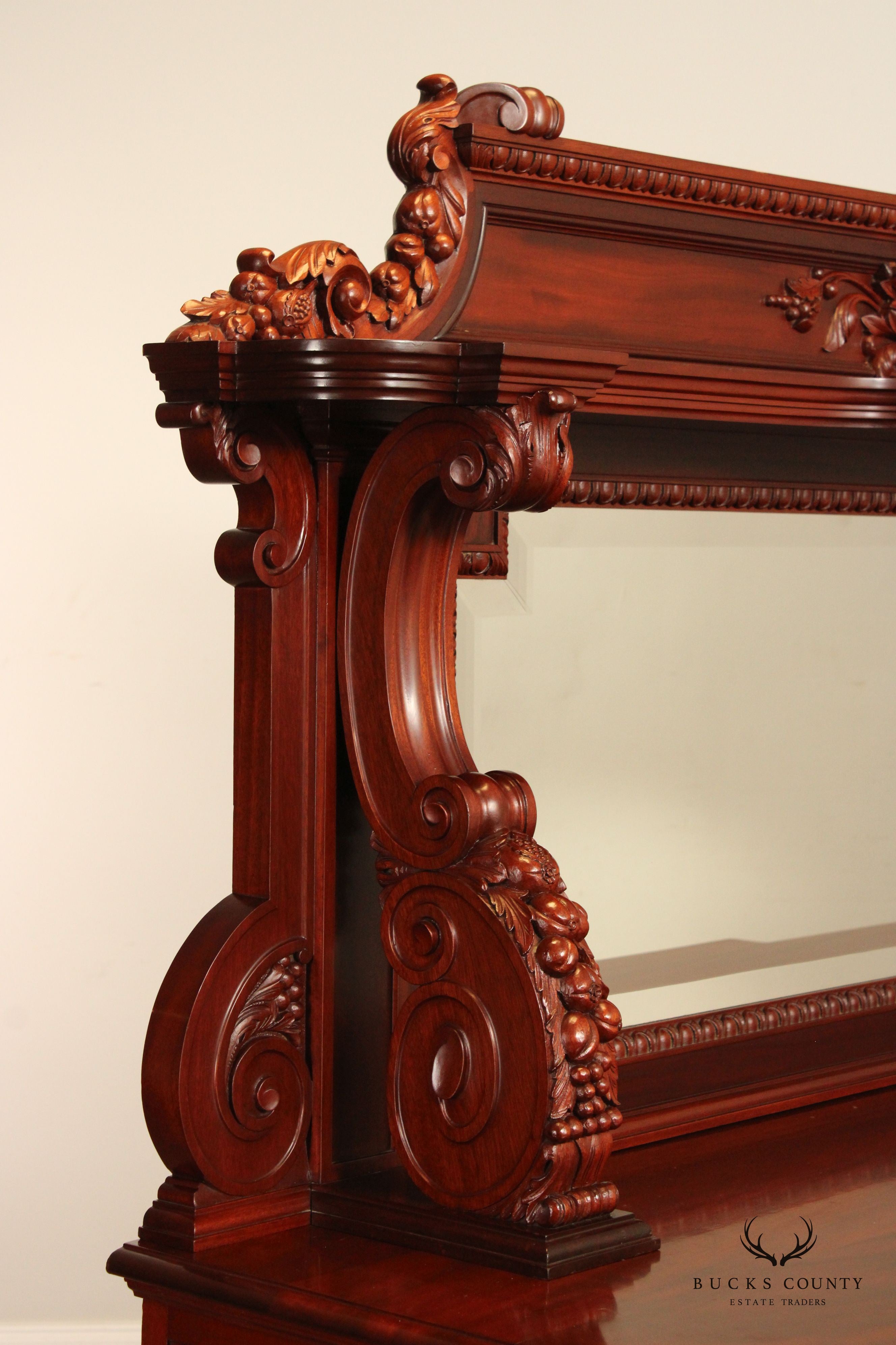 Renaissance Revival Carved Mahogany Sideboard with Mirror