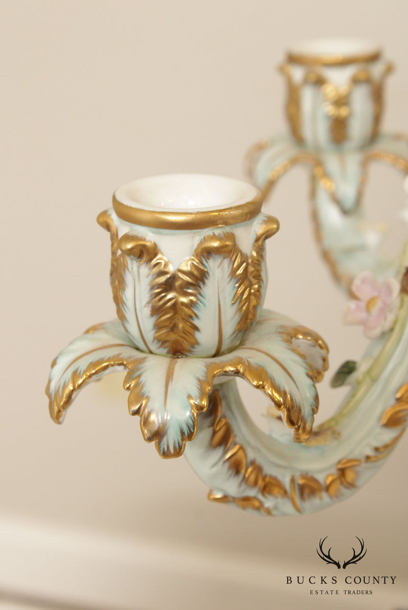 Vintage Meissen Porcelain Five Light Candelabra