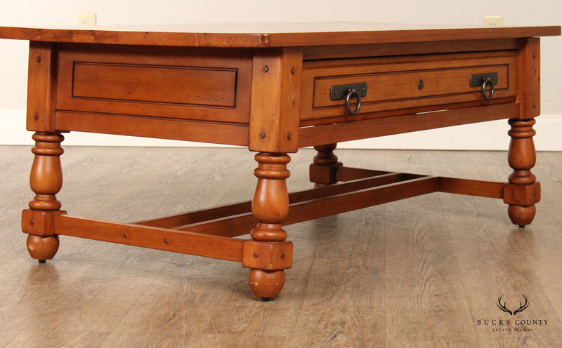 English Traditional Style Pine One-Drawer Coffee Table