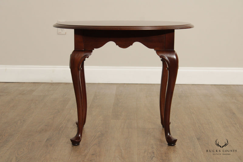 Ethan Allen 'Georgian Court' Queen Anne Style Carved Cherry End Table