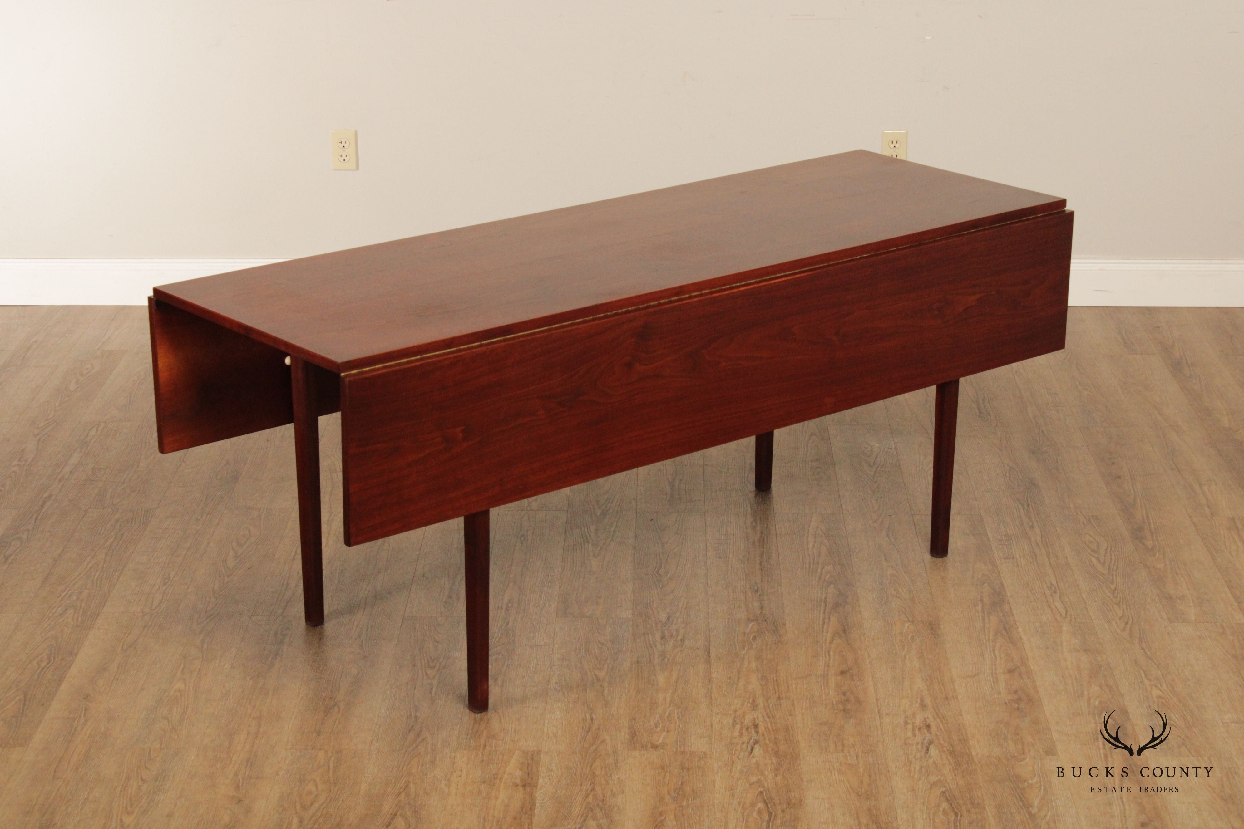 Custom Crafted Bench-Made Walnut Drop-Leaf Dining Table