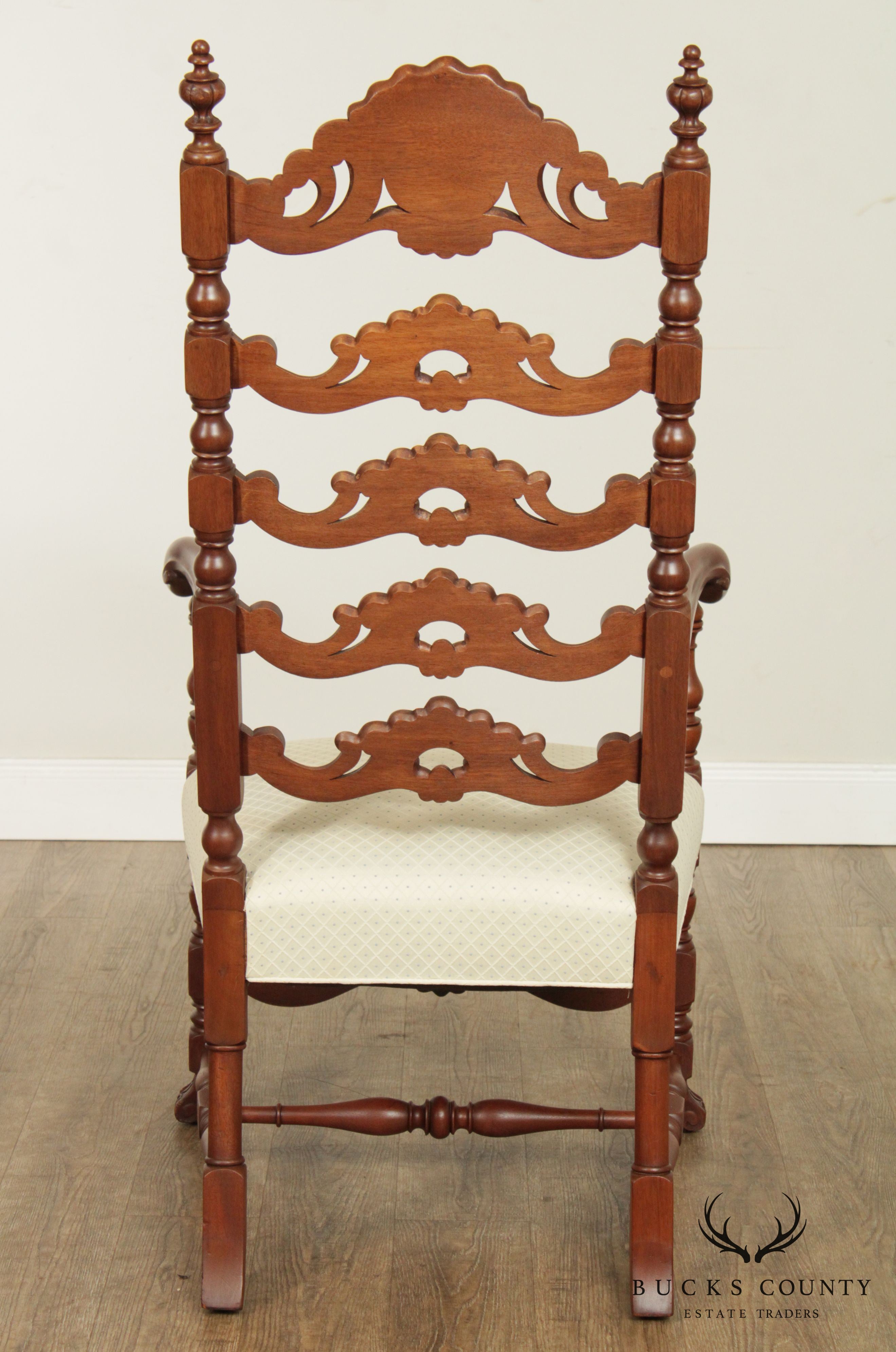 Italian Renaissance Revival Vintage High Back Armchair