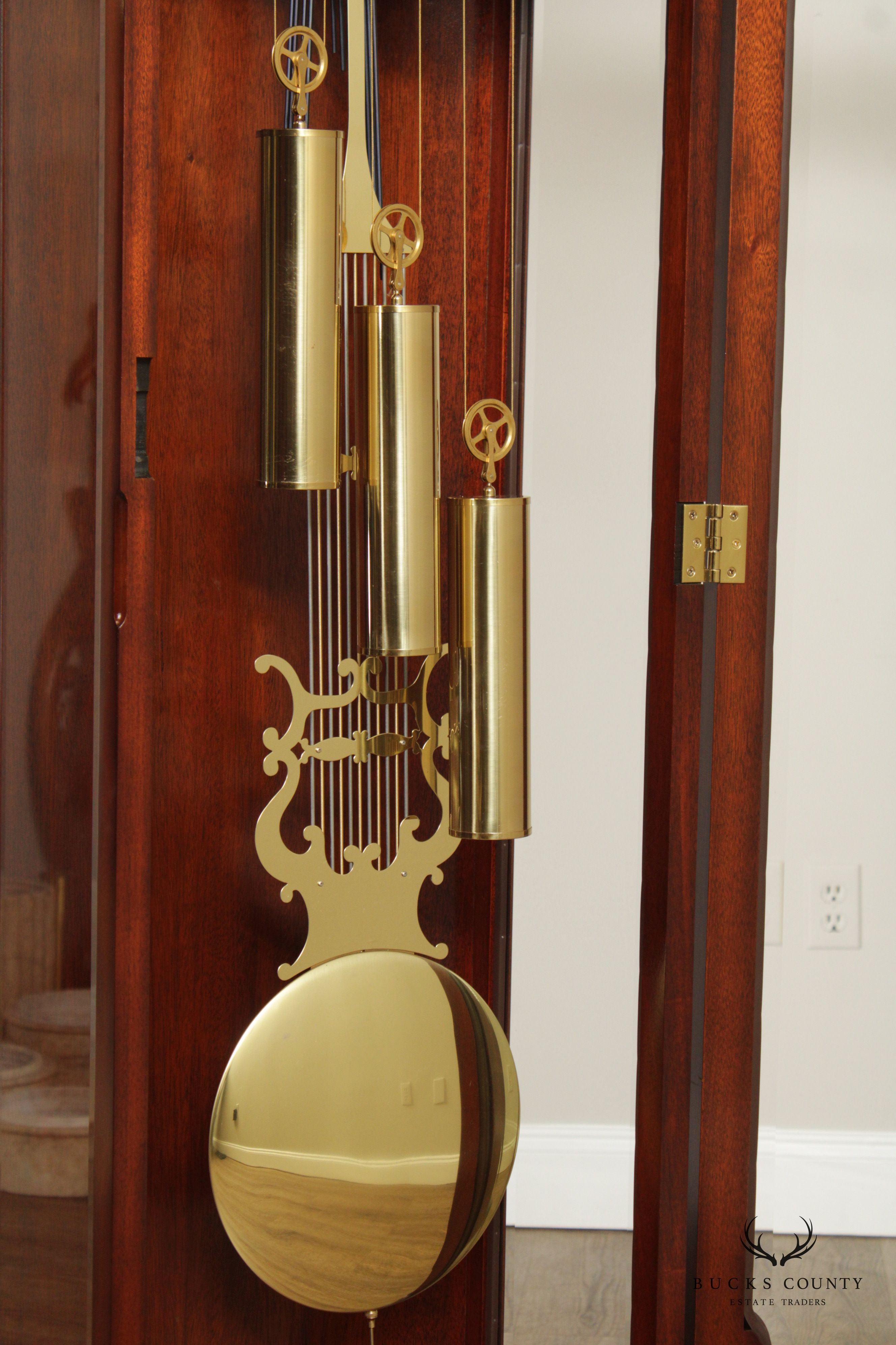 WK Sessions Mahogany and Burlwood Grandfather Clock