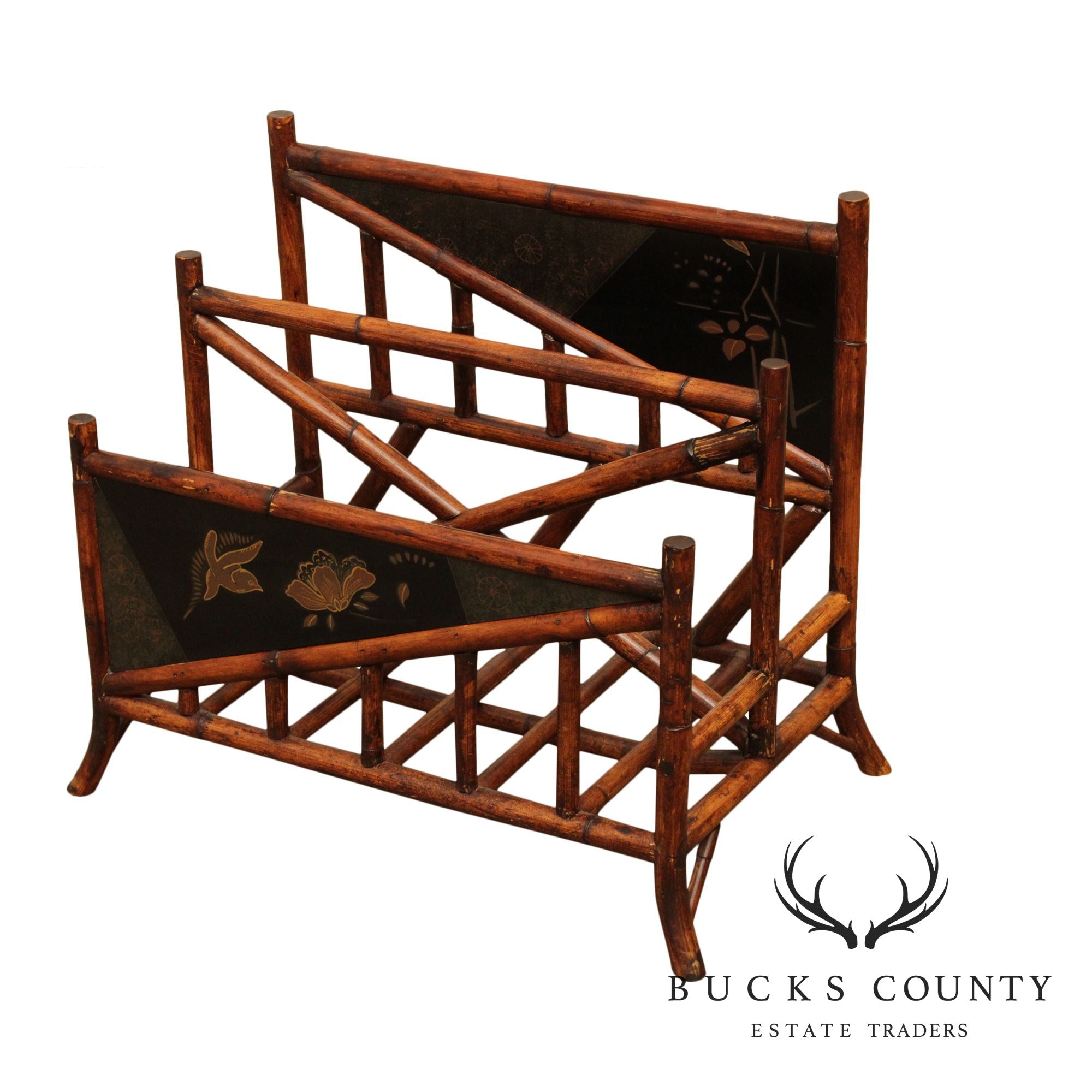 Palecek Victorian Style Bamboo Magazine Rack