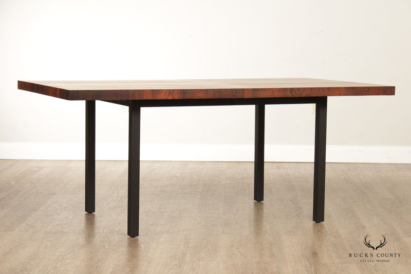 Mid Century Modern Mixed Wood Expandable Dining Table