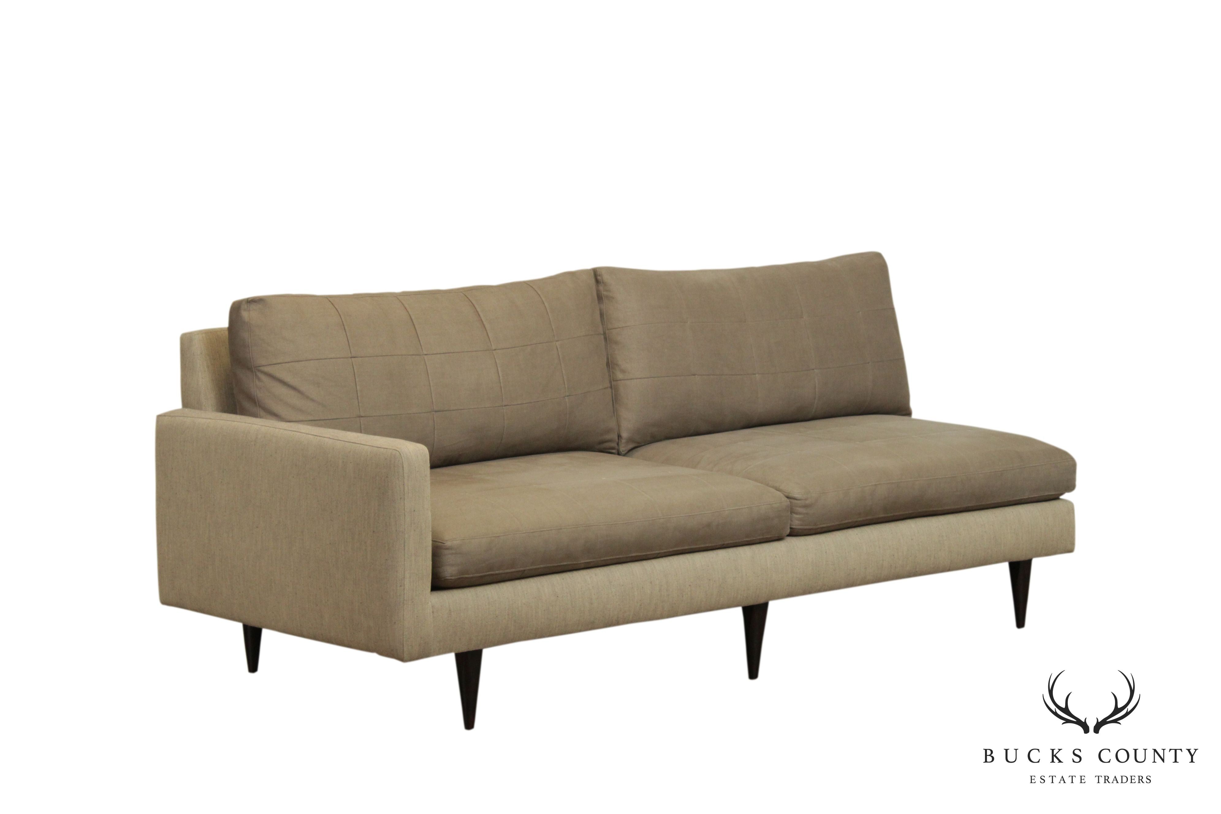 Crate & Barrel Mid Century Sofa, Chaise