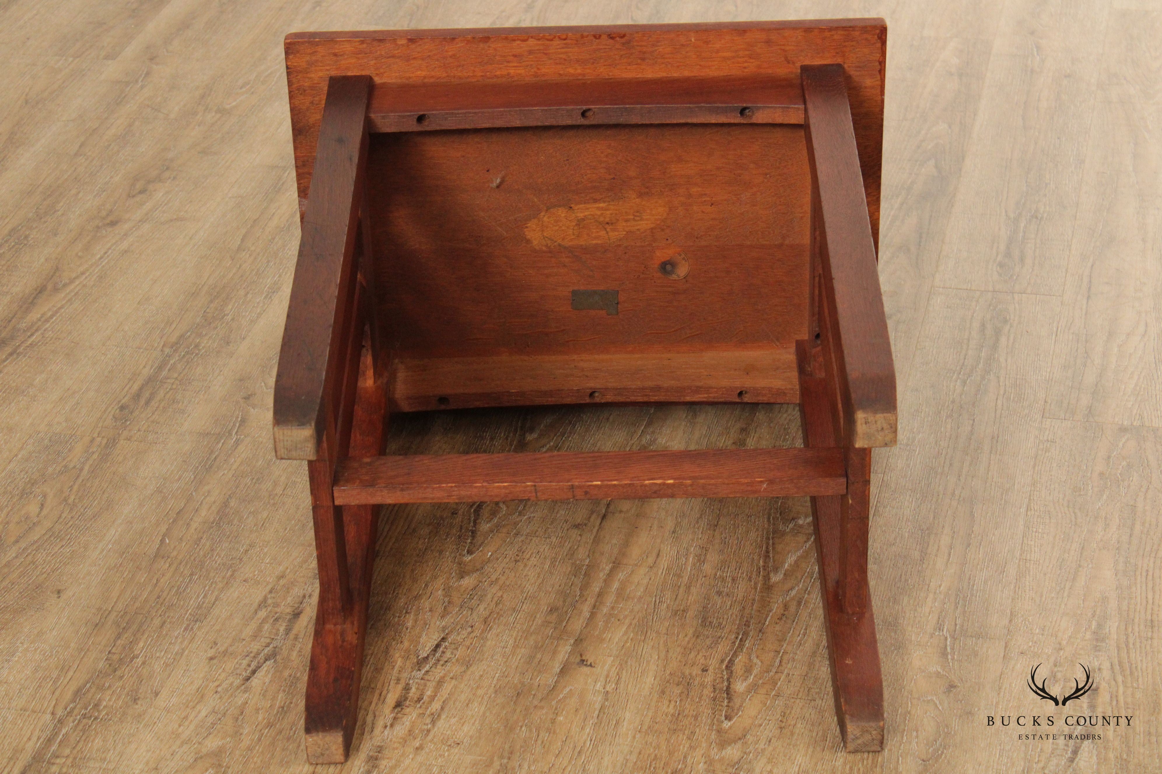 Stickley Brothers Quaint Antique Mission Oak Lamp Table