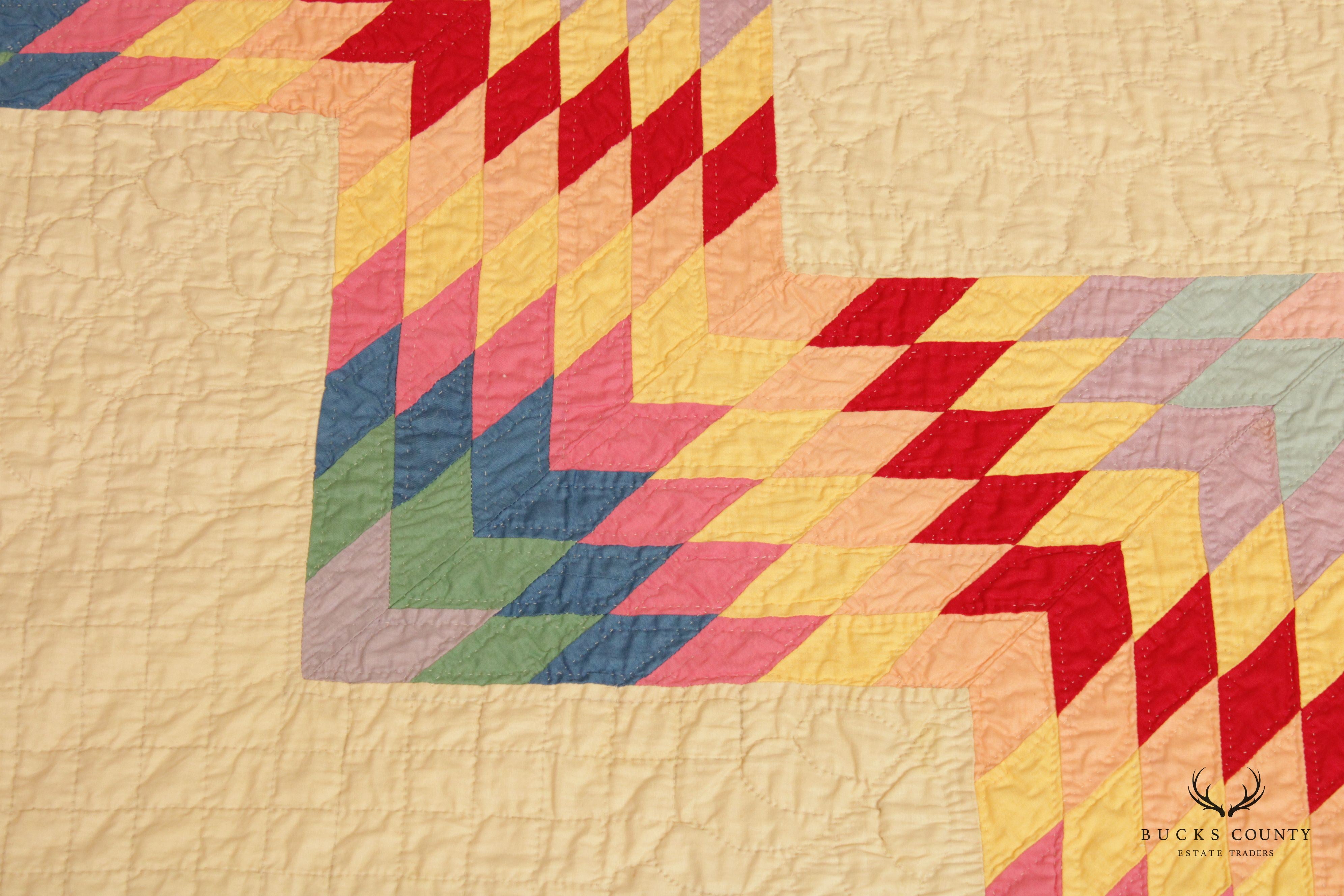 Vintage 'Broken Star' Pattern Quilt