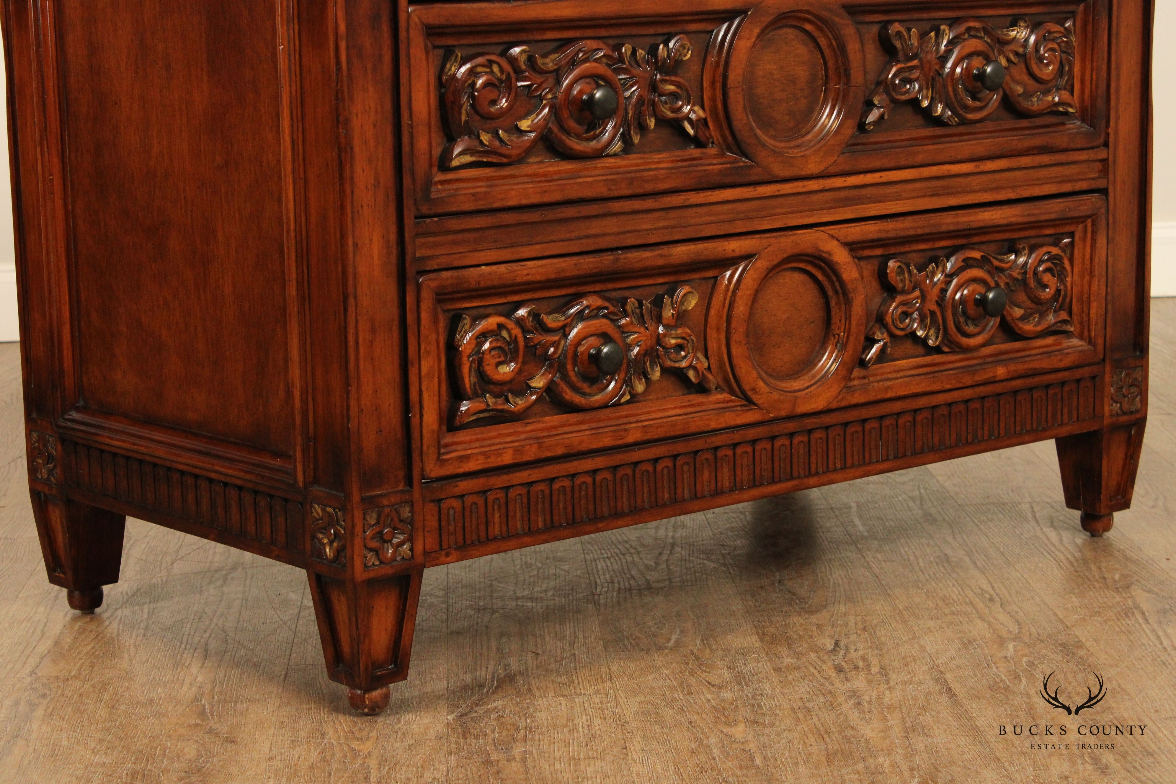 Italian Louis XVI Style Marble Top Chest of Drawers