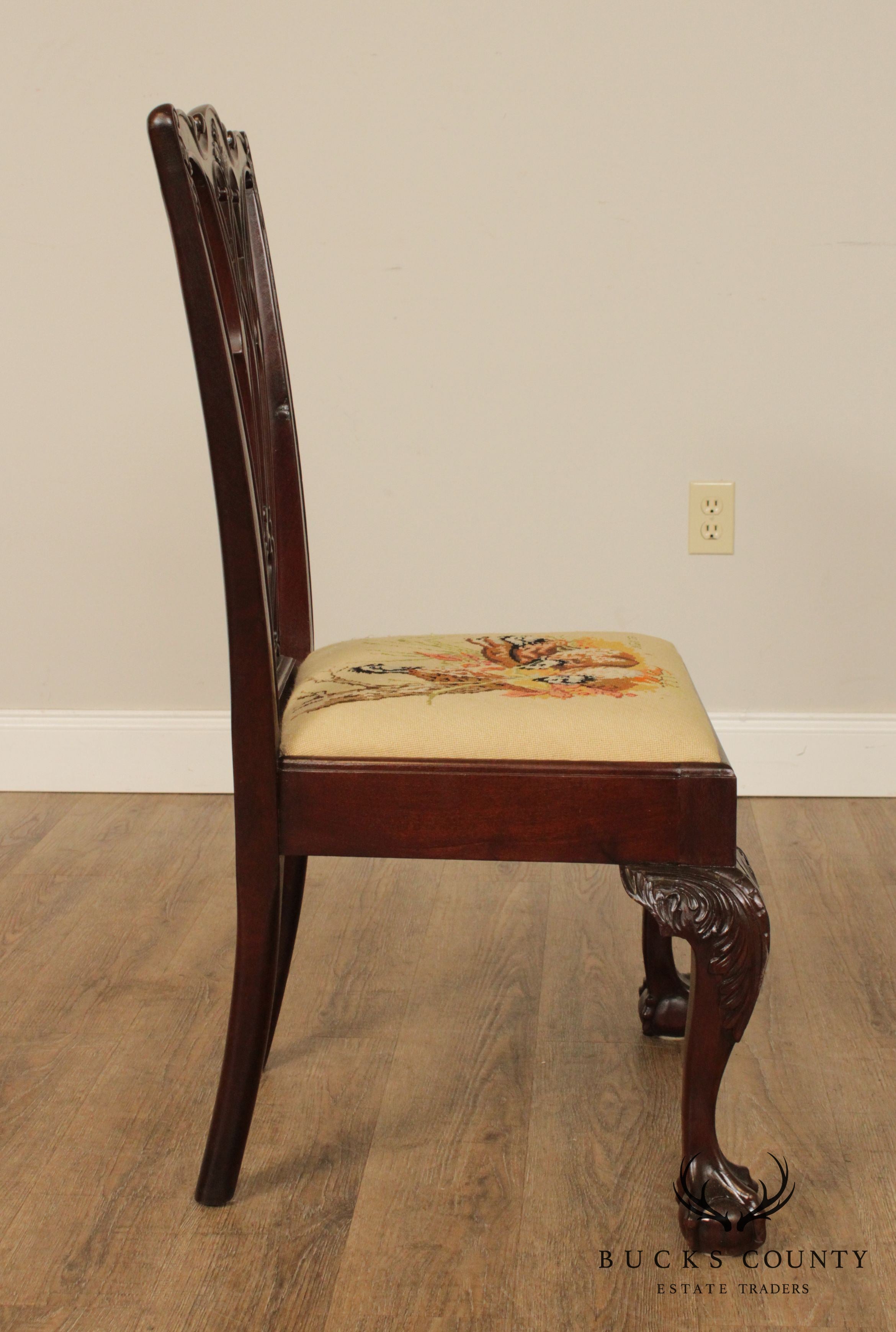 Antique Chippendale Style Centennial Period Mahogany Ball & Claw Chair