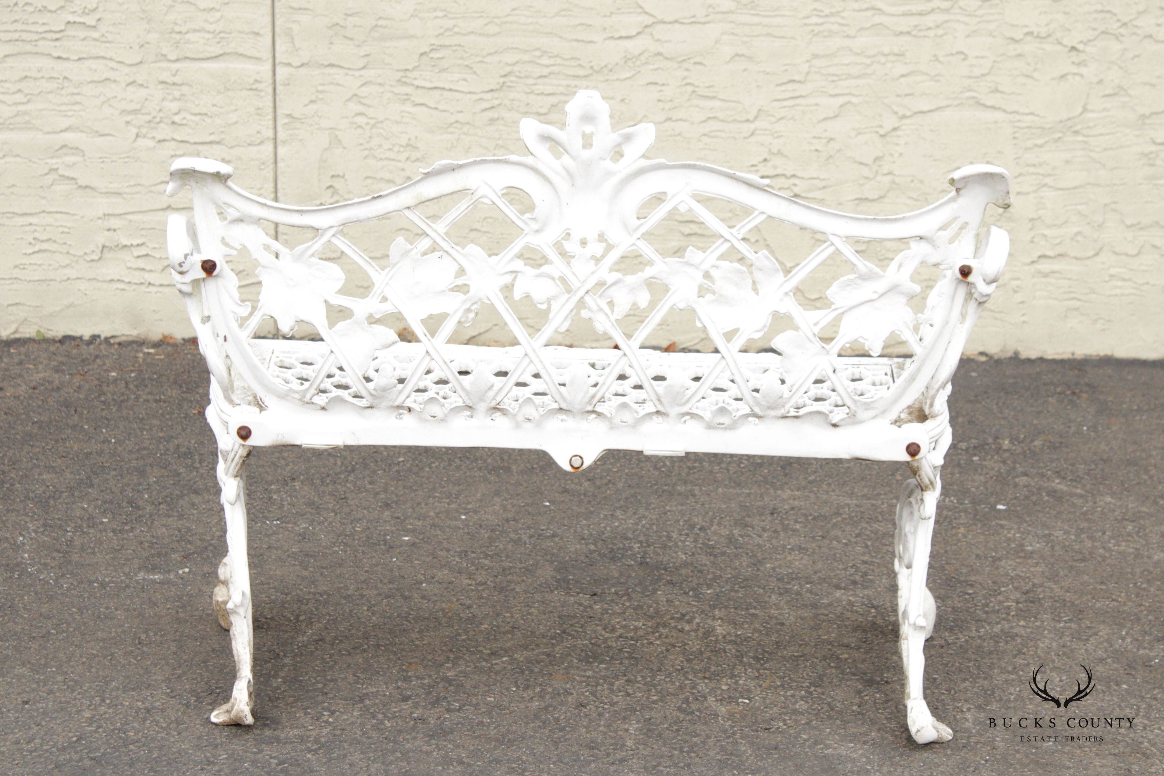 Victorian Style Quality Pair Cast Aluminum Garden Benches