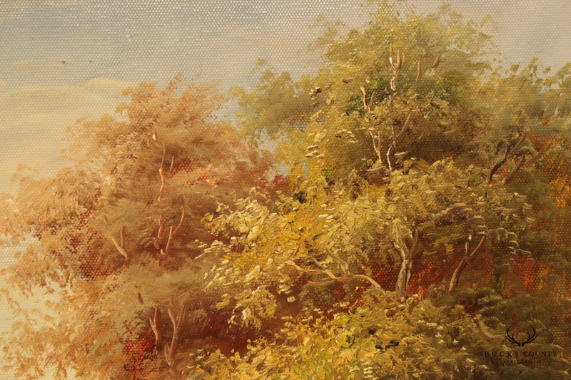 Vintage 20th Century Landscape Oil Painting, Custom Framed
