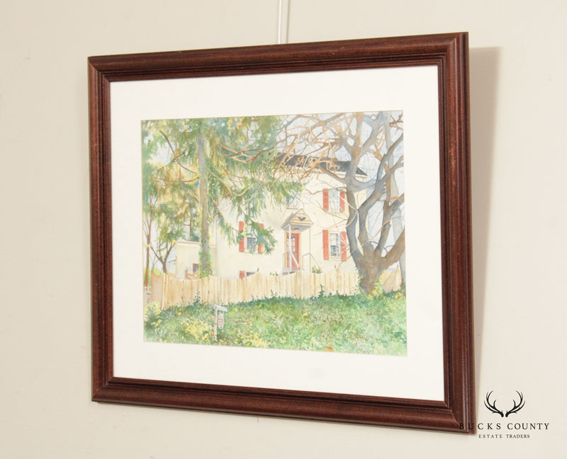 Sandy Busch 'Skrobul House' Watercolor Print, Custom Framed