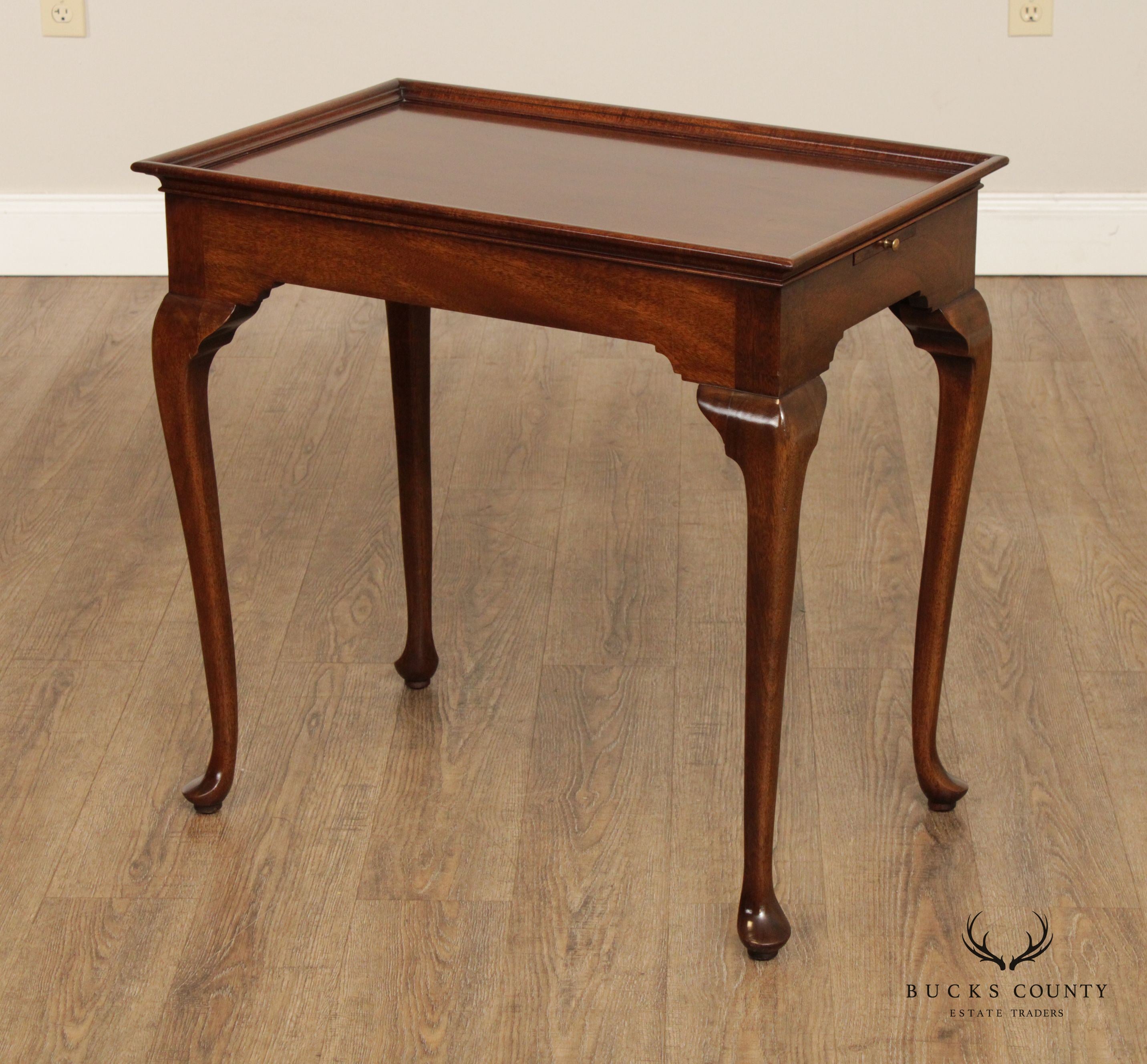 Kindel Queen Anne Style Mahogany Tea Table