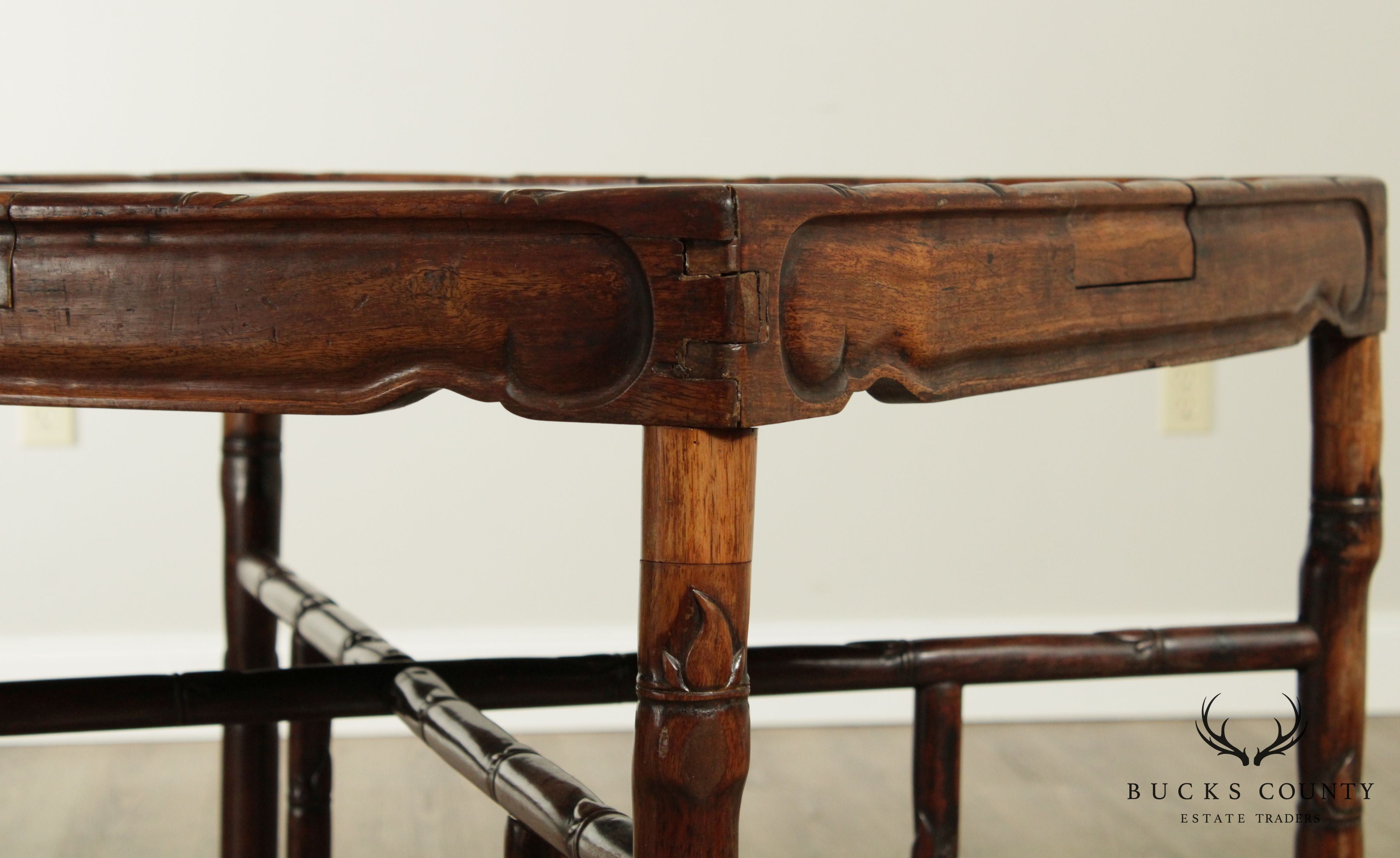 Antique Chinese Hardwood Square Game Table