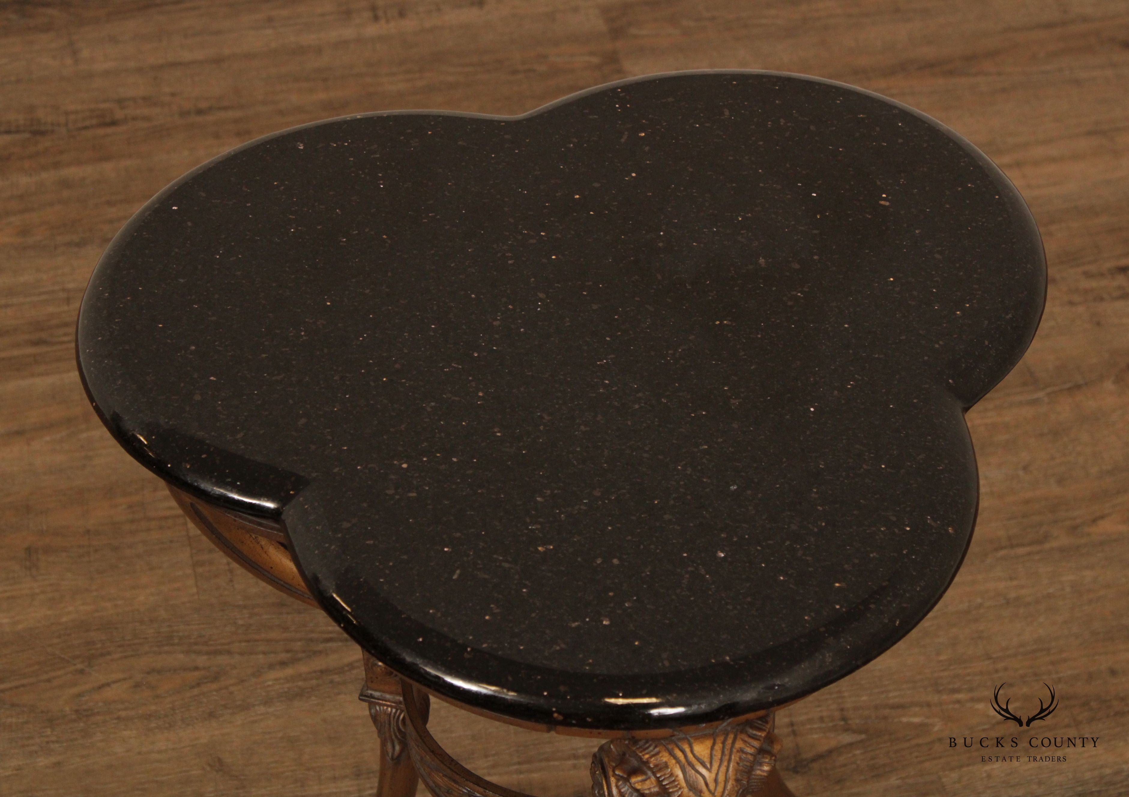 Neoclassical Revival Style Rams' Head Granite Top Occasional Table