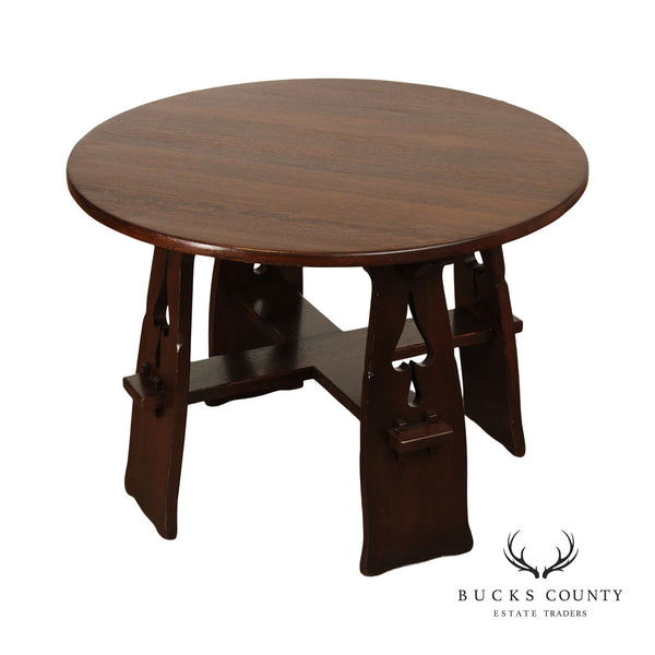 Limbert Arts & Crafts Antique Oak Round Center Table