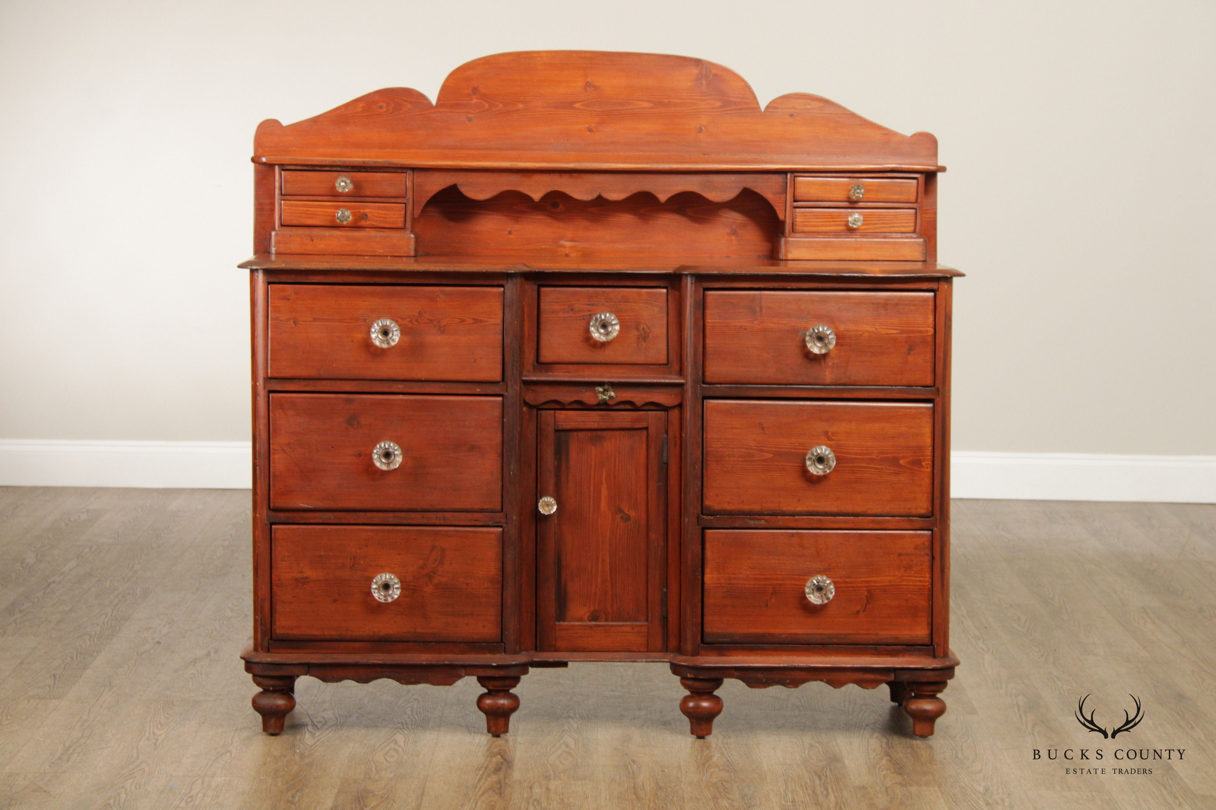 Antique English Pine Sideboard Server