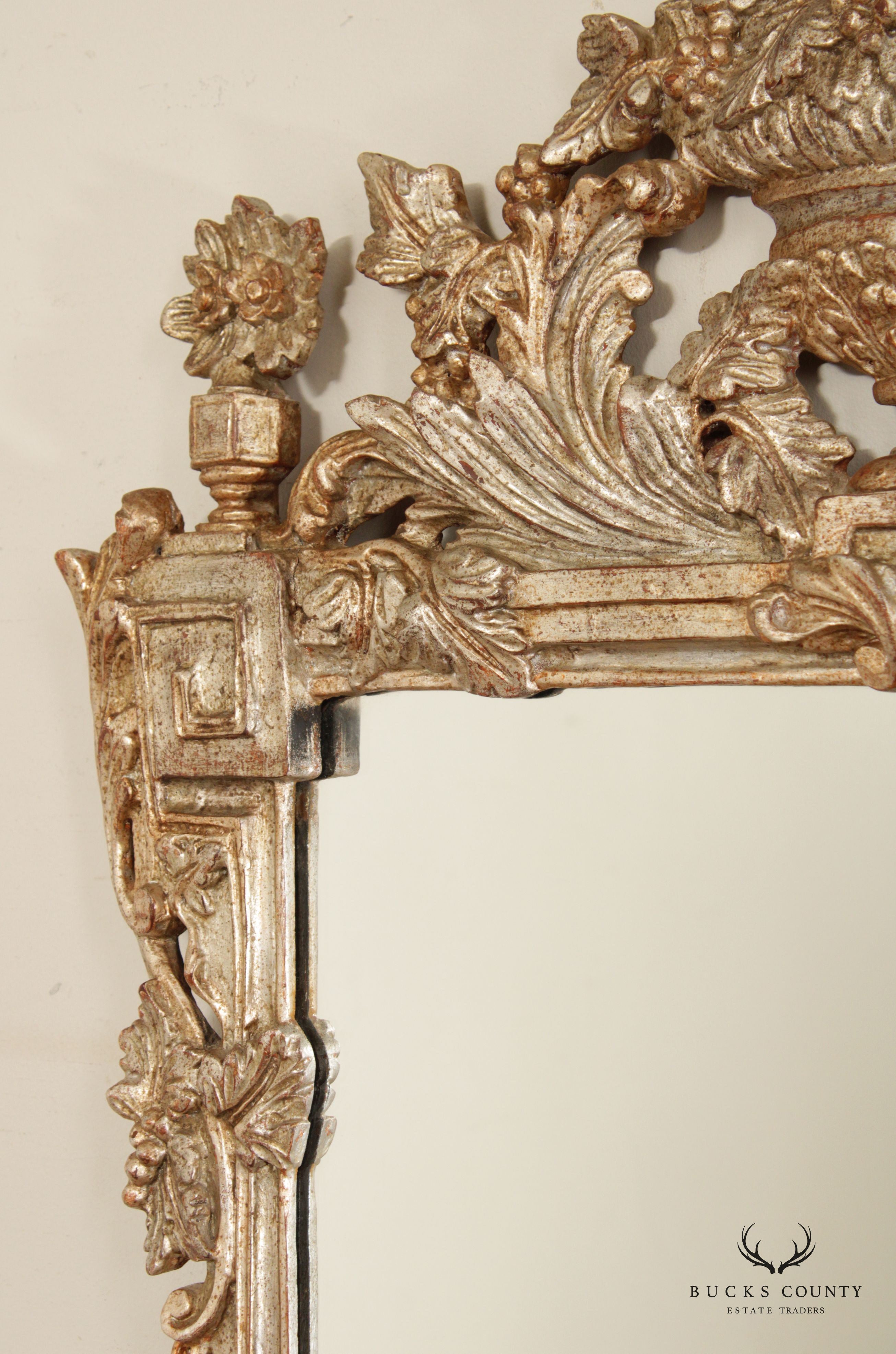 Italian Neoclassical Style Silvered Giltwood Wall Mirror