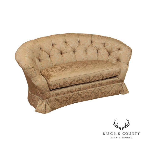 Taylor King Custom Upholstered Tufted Two-Seat Cabriole Sofa (A)