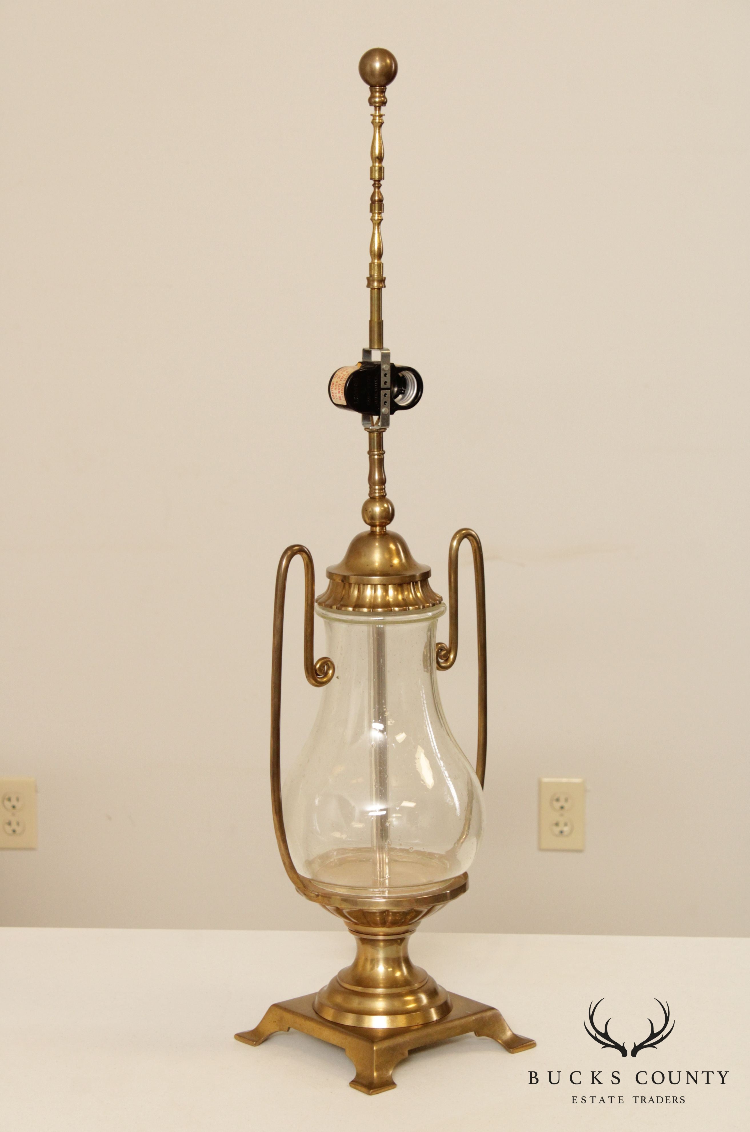 Chapman Seeded Glass and Brass Table Lamp